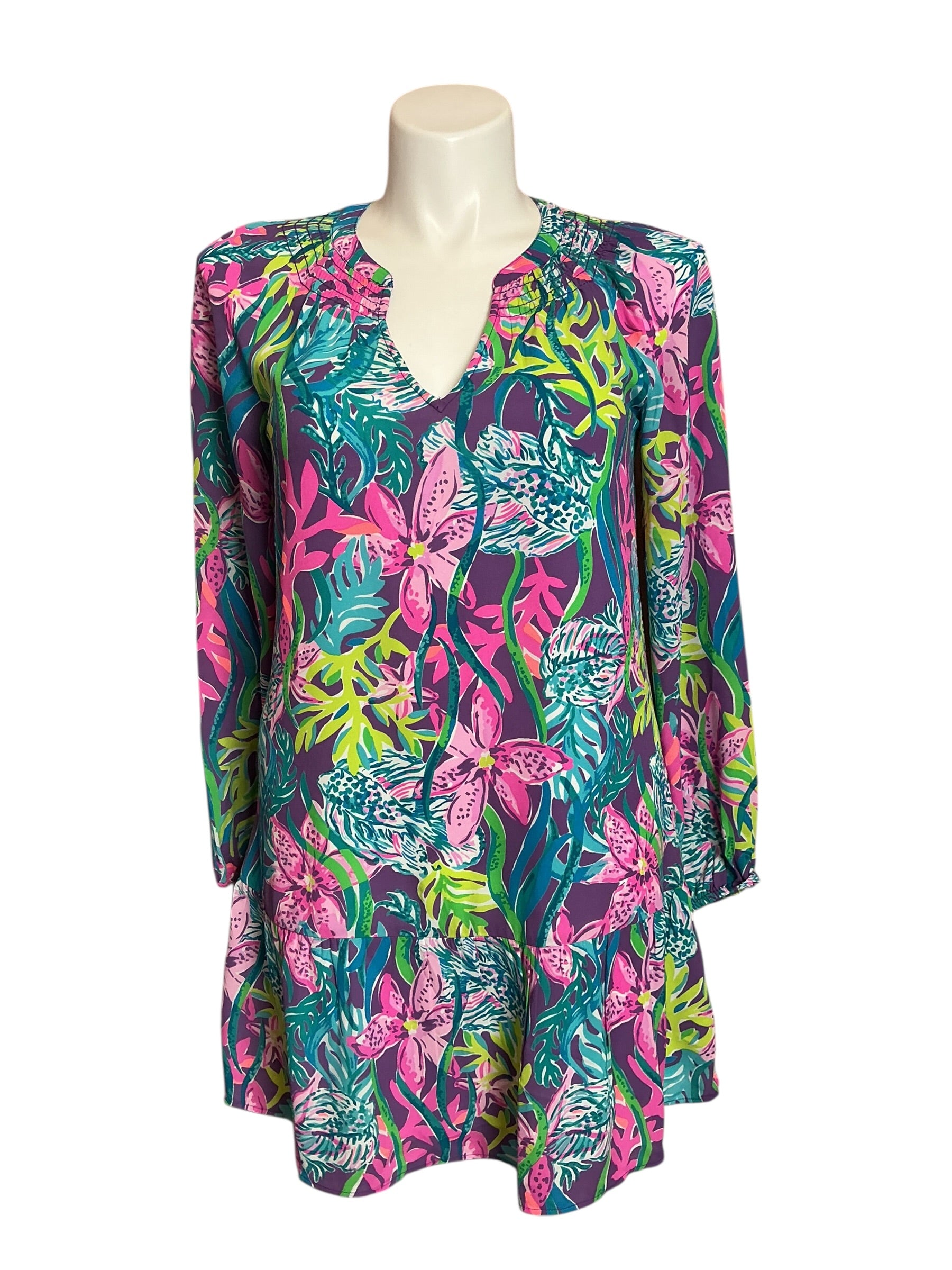 Lilly Pulitzer NWT Lucee Dress Pigment Purple Party All The Tide - Size S