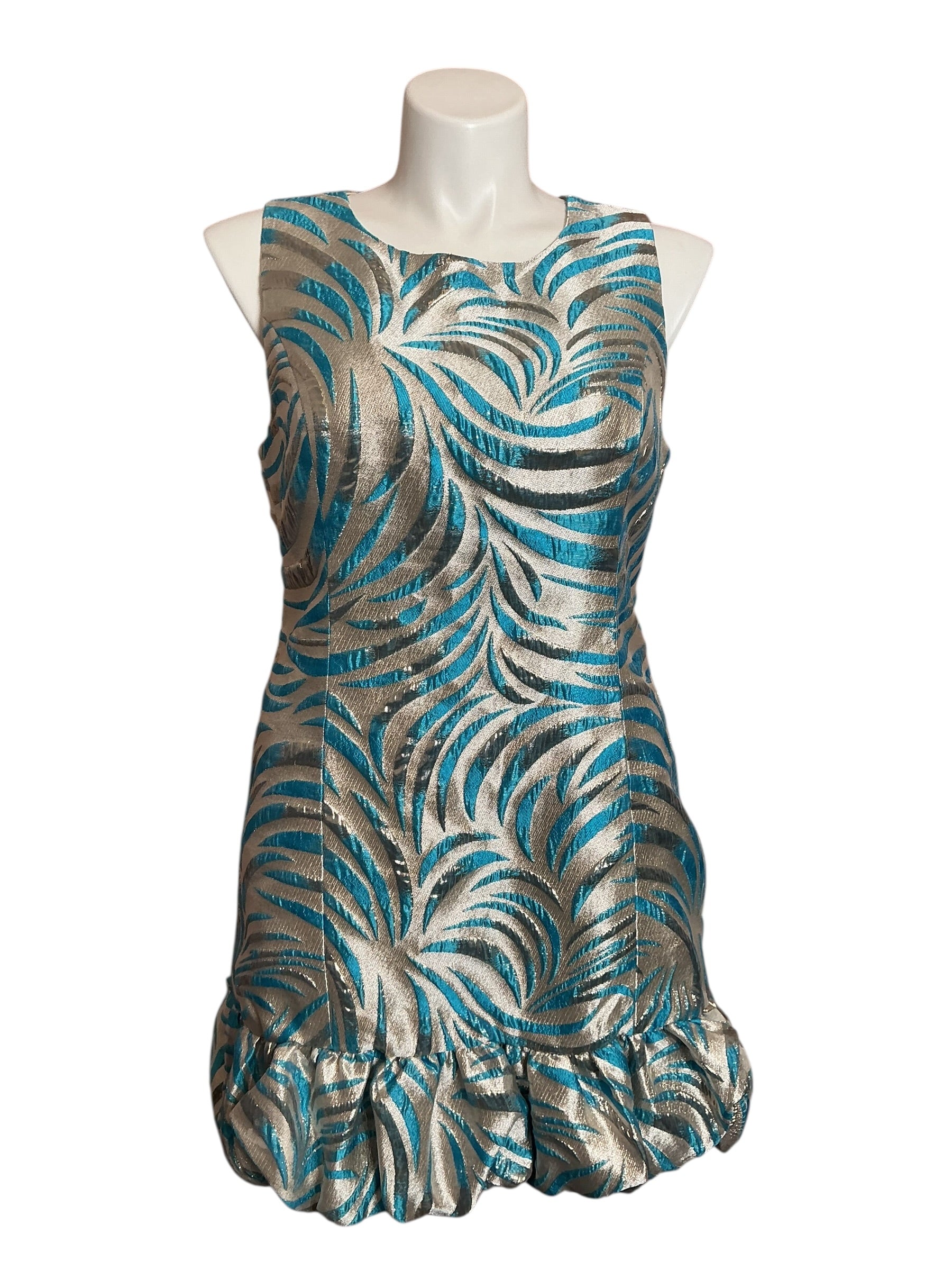 Lilly Pulitzer Faylinn Shift Dress Breezy Aqua Midnight Sparks Brocade - Size 16