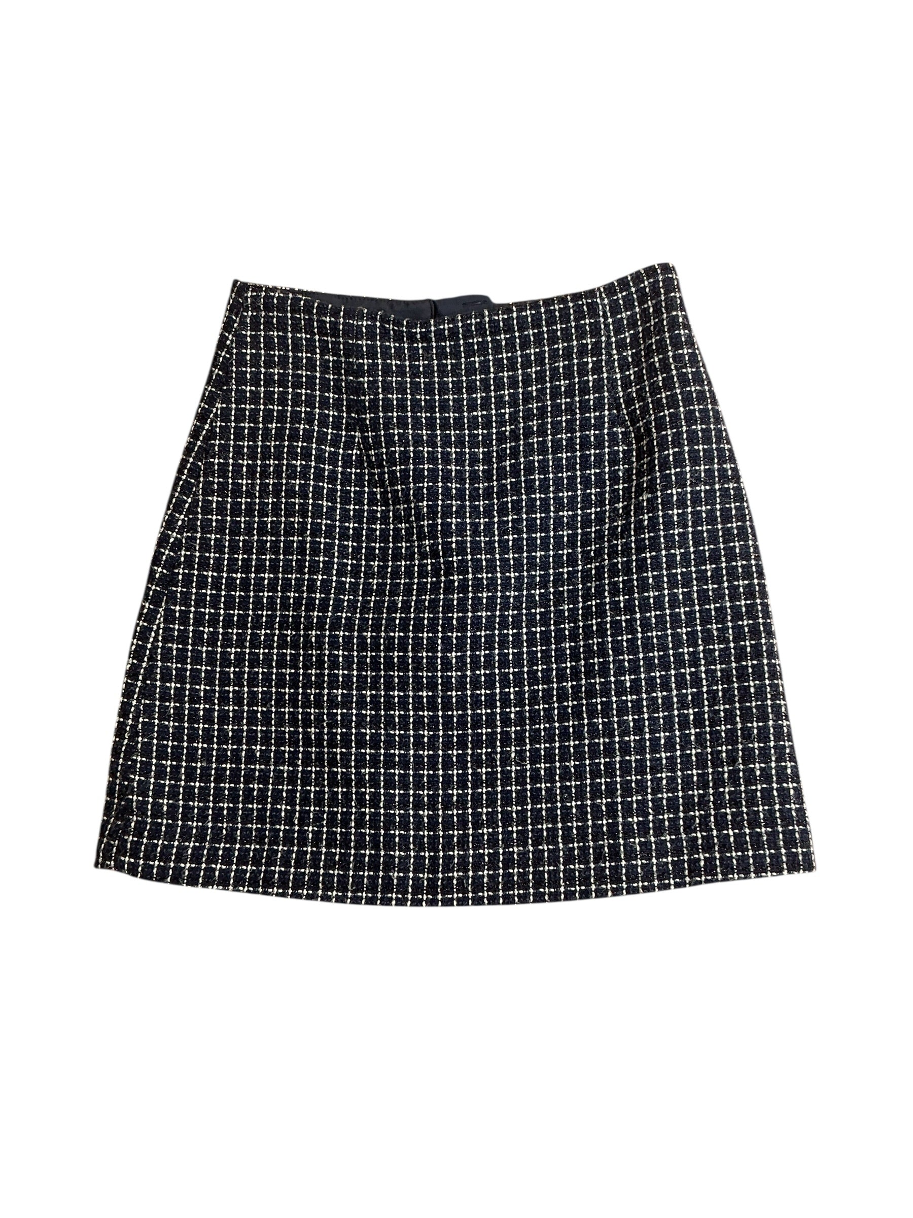 Lilly Pulitzer Adler Mini Skirt Low Tide Navy Fantasy Checkerboard Tweed - Size 00