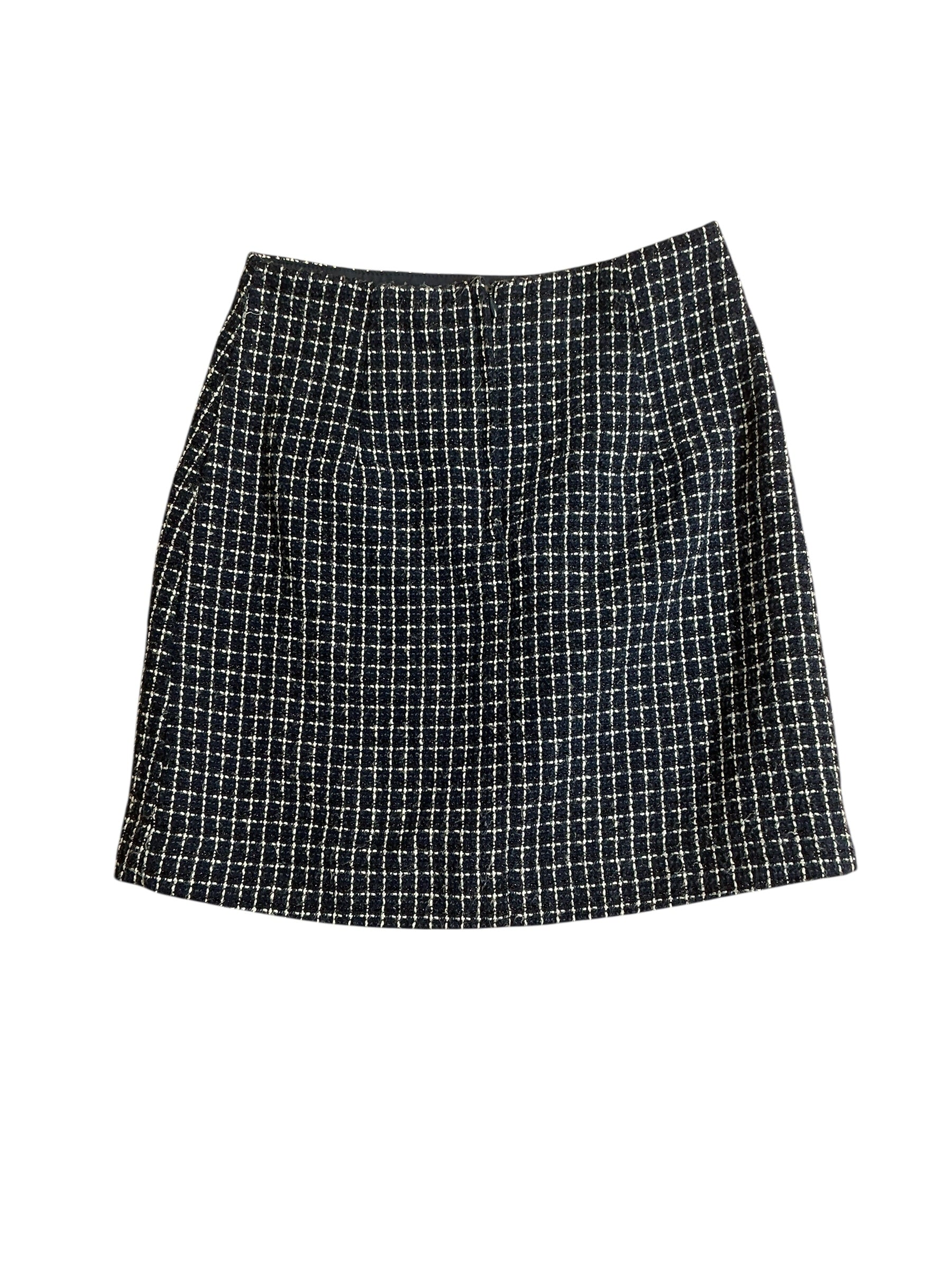 Lilly Pulitzer Adler Mini Skirt Low Tide Navy Fantasy Checkerboard Tweed - Size 00