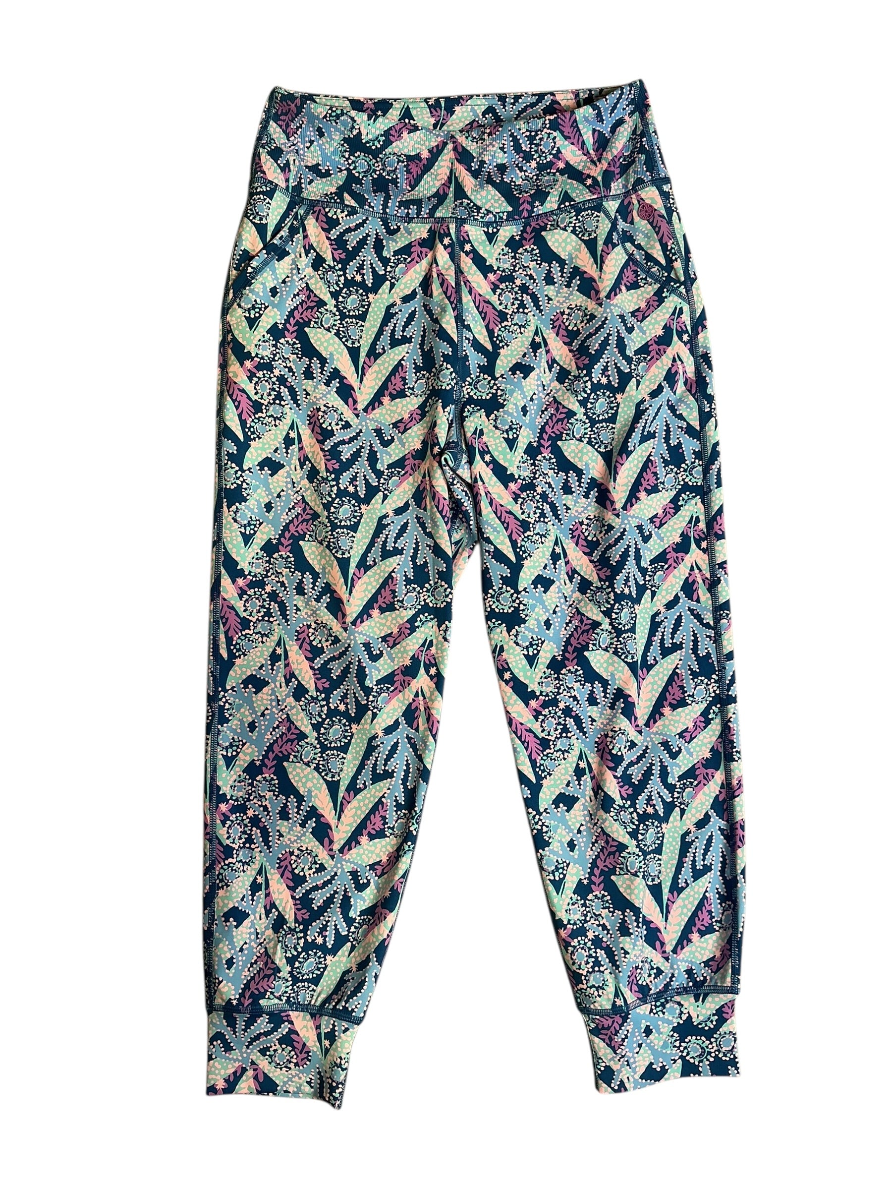 Lilly Pulitzer Run Around Pant UPF 50+ - Macaw Blue Tall Me About It - Size L
