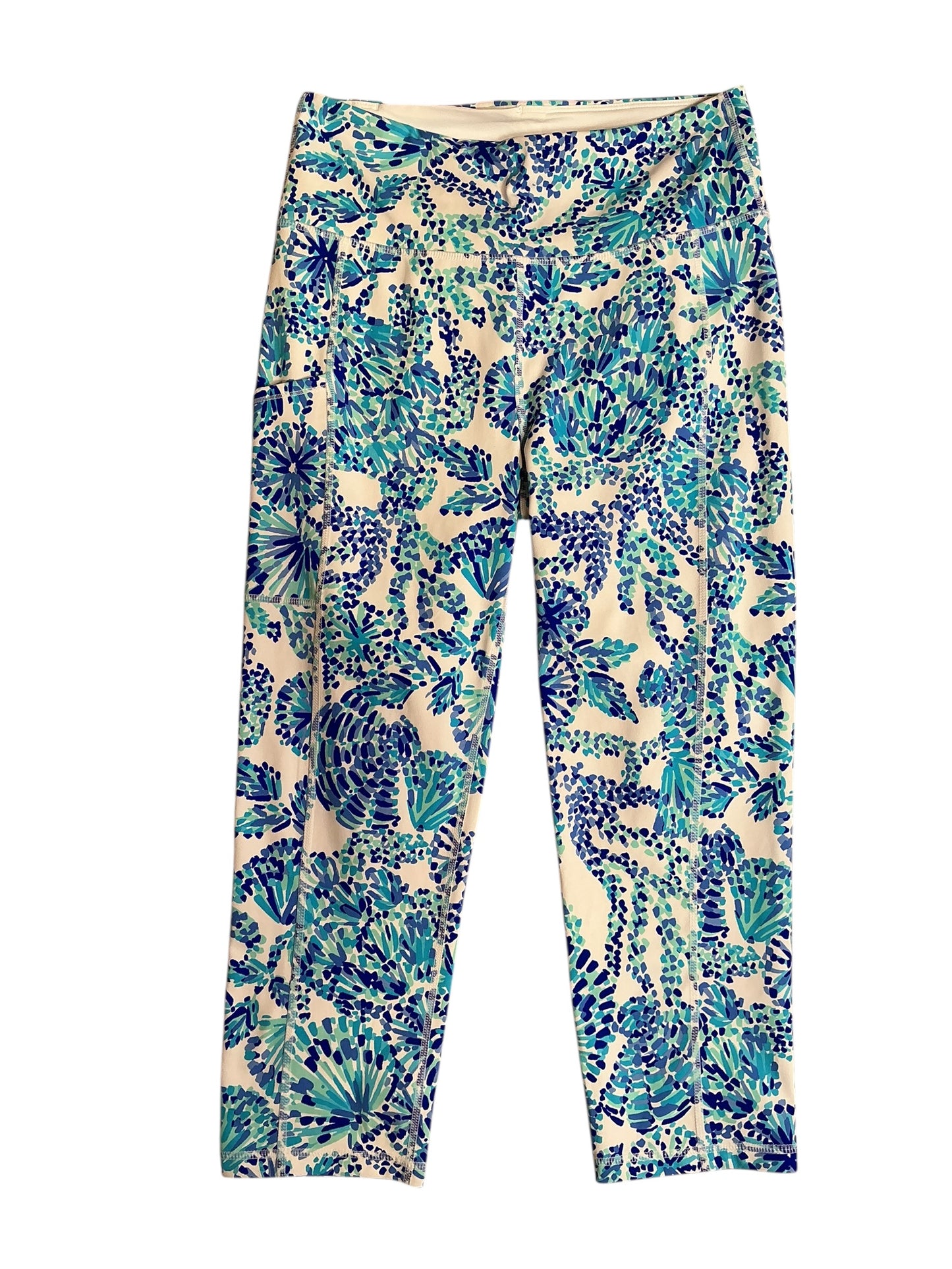 Lilly Pulitzer Weekender Midi Legging - Turquoise Oasis Wave After Wave - Size M
