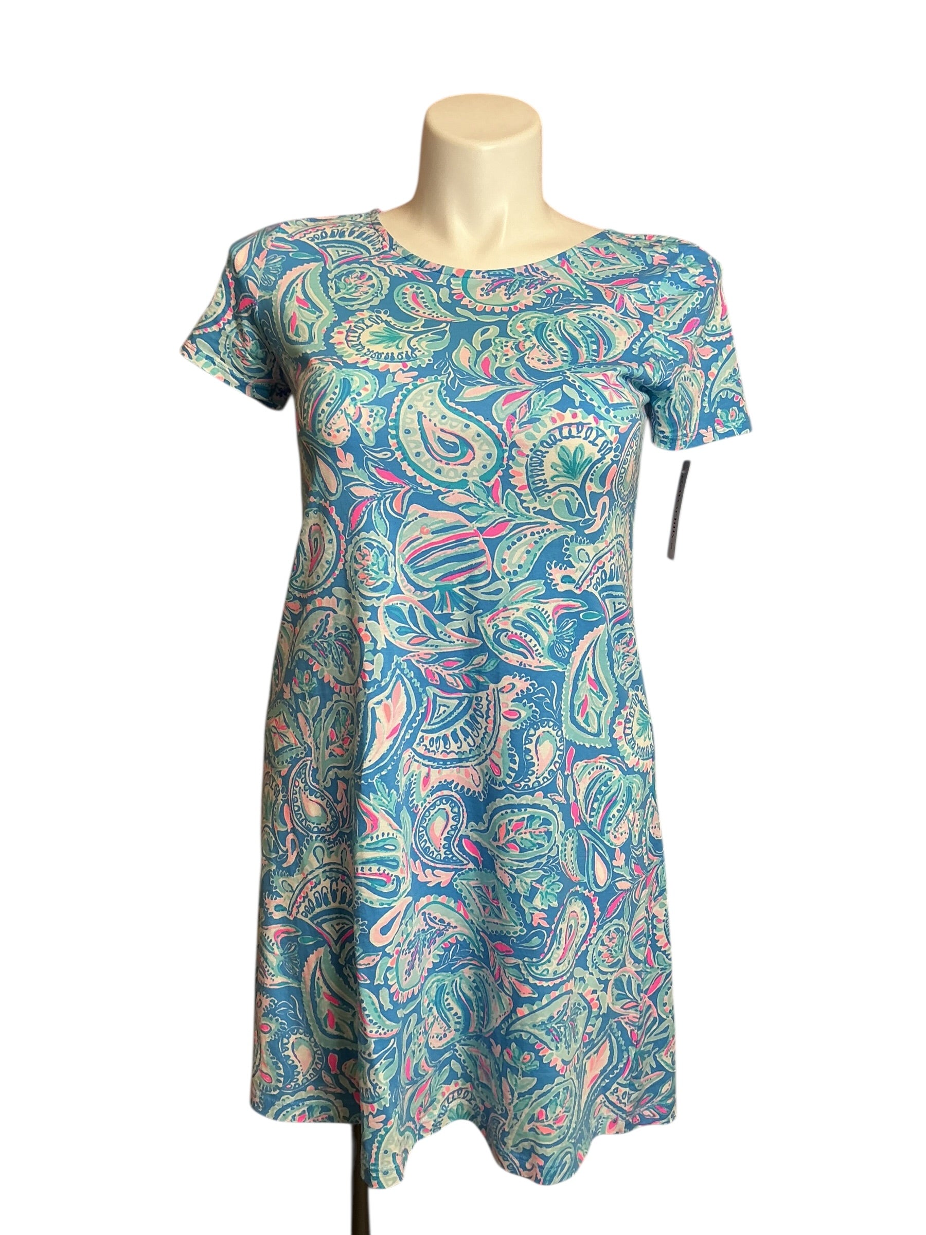 Lilly Pulitzer Kimi T-Shirt Swing Dress Zanzibar Blue Fish Kiss - Size M