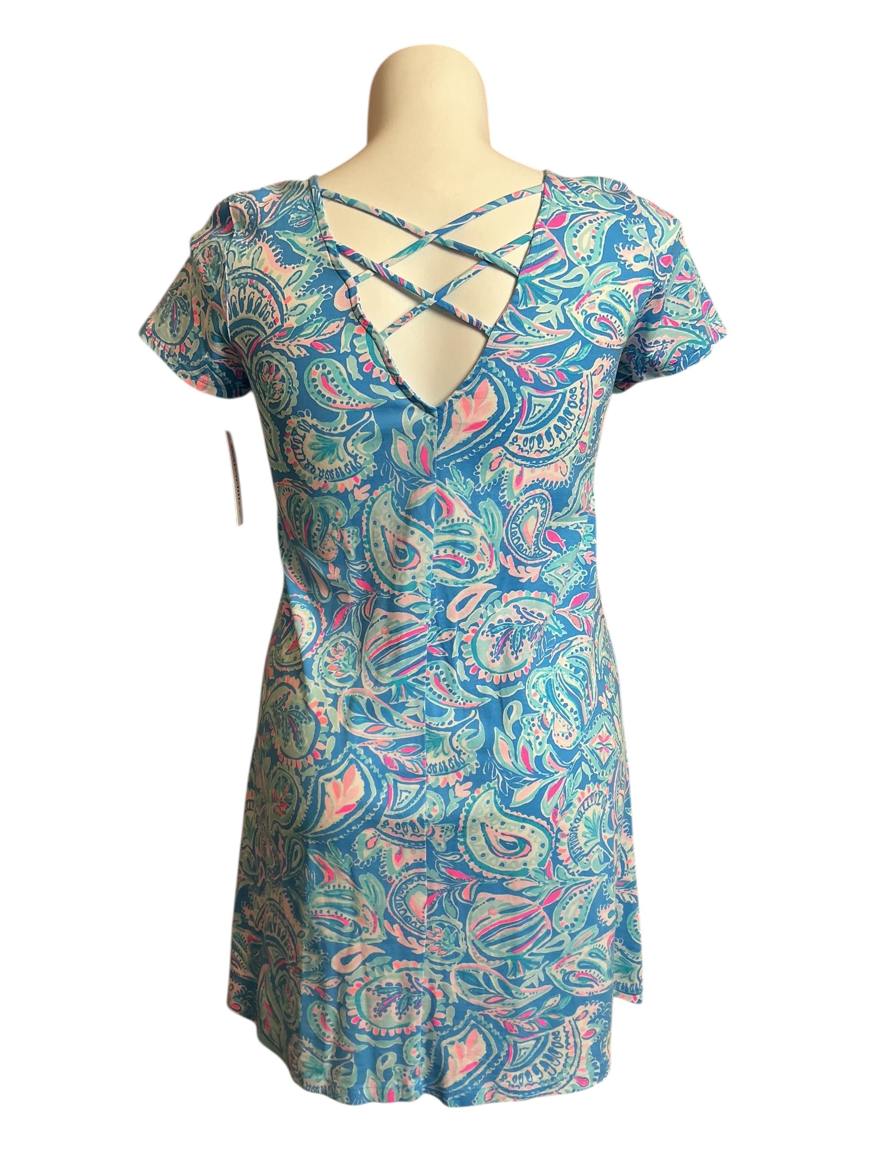 Lilly Pulitzer Kimi T-Shirt Swing Dress Zanzibar Blue Fish Kiss - Size M