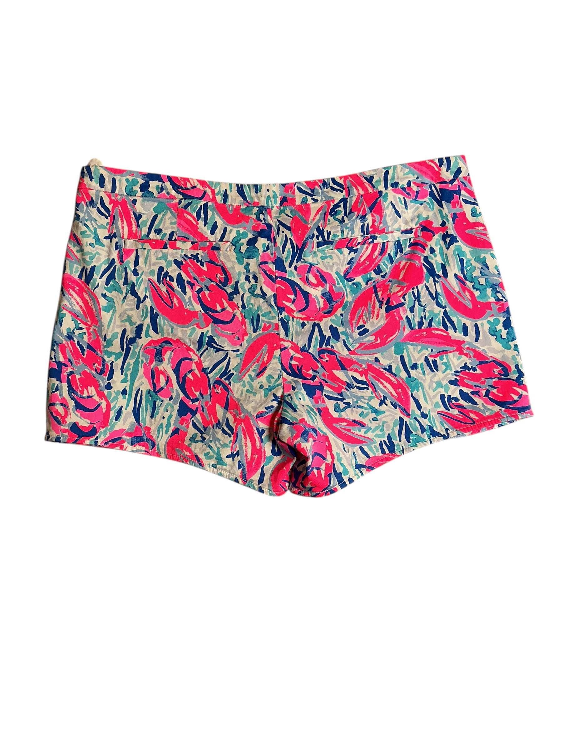Lilly Pulitzer Hazelle Stretch Short - Cosmic Coral Cracked Up - Size 16