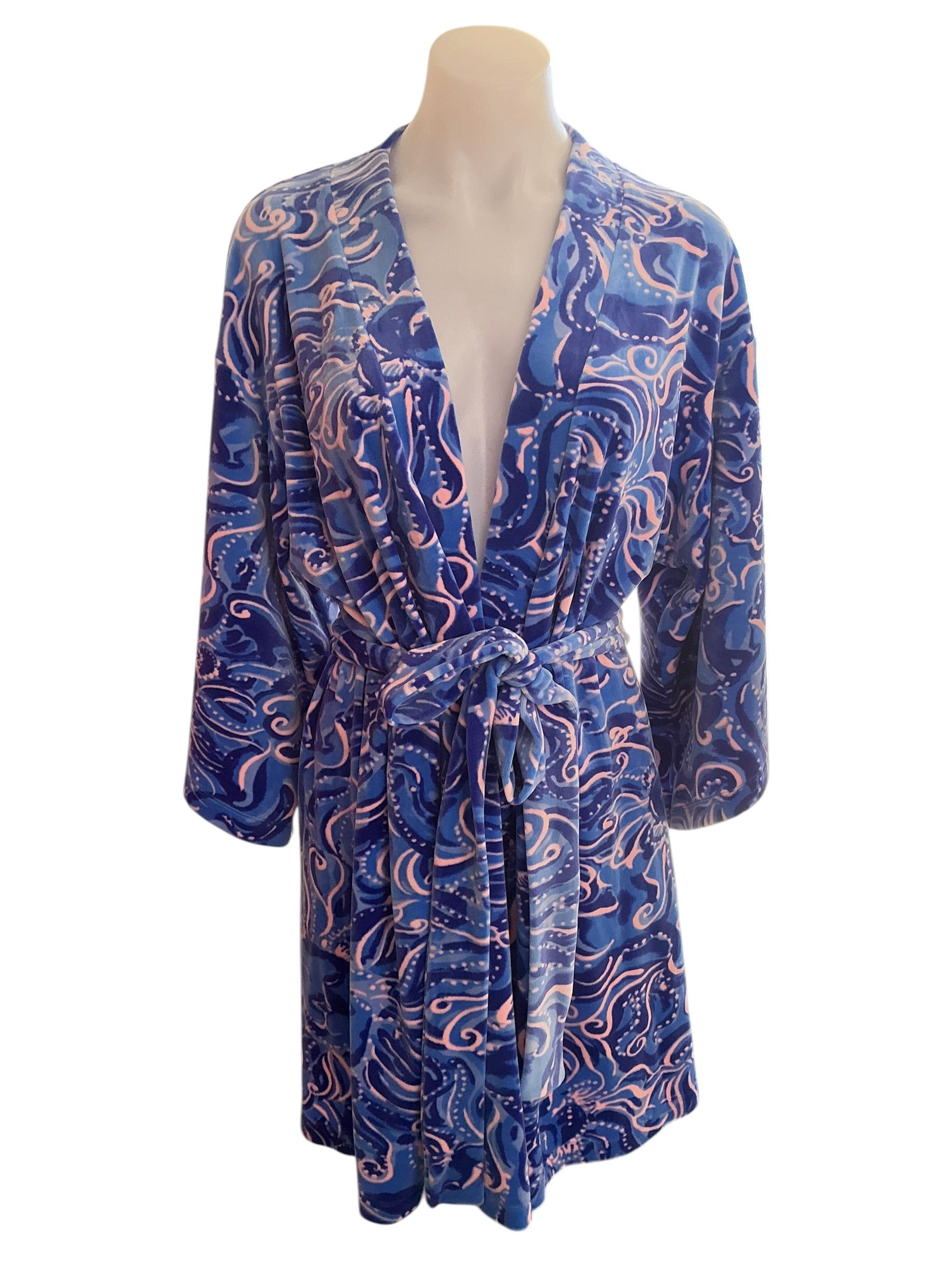 Lilly Pulitzer NWT Elaine Robe - Coastal Blue Whispurr - Size S/M