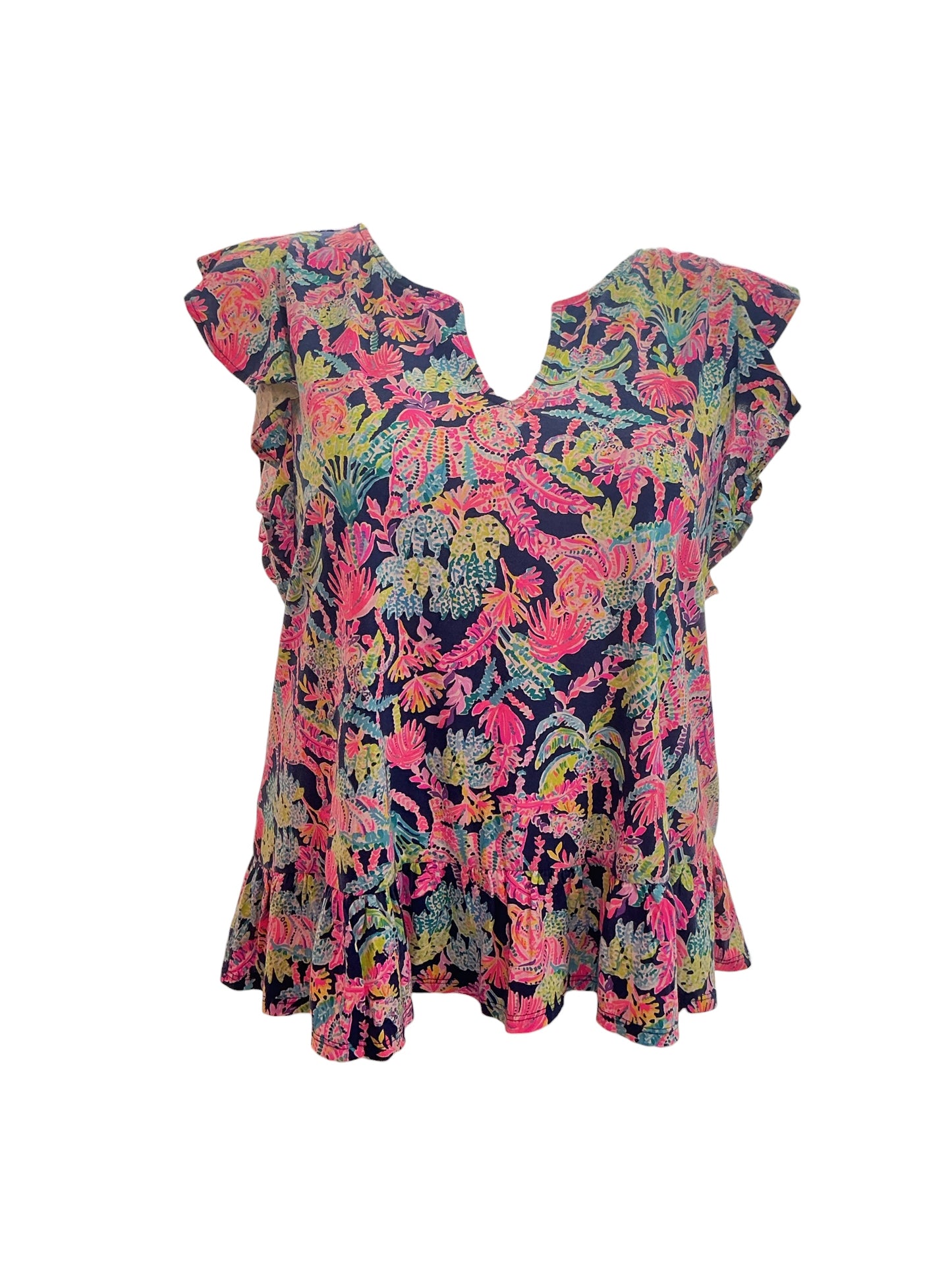 Lilly Pulitzer NWT Lacie Top - Oyster Bay Navy Seen And Herd - Size XL