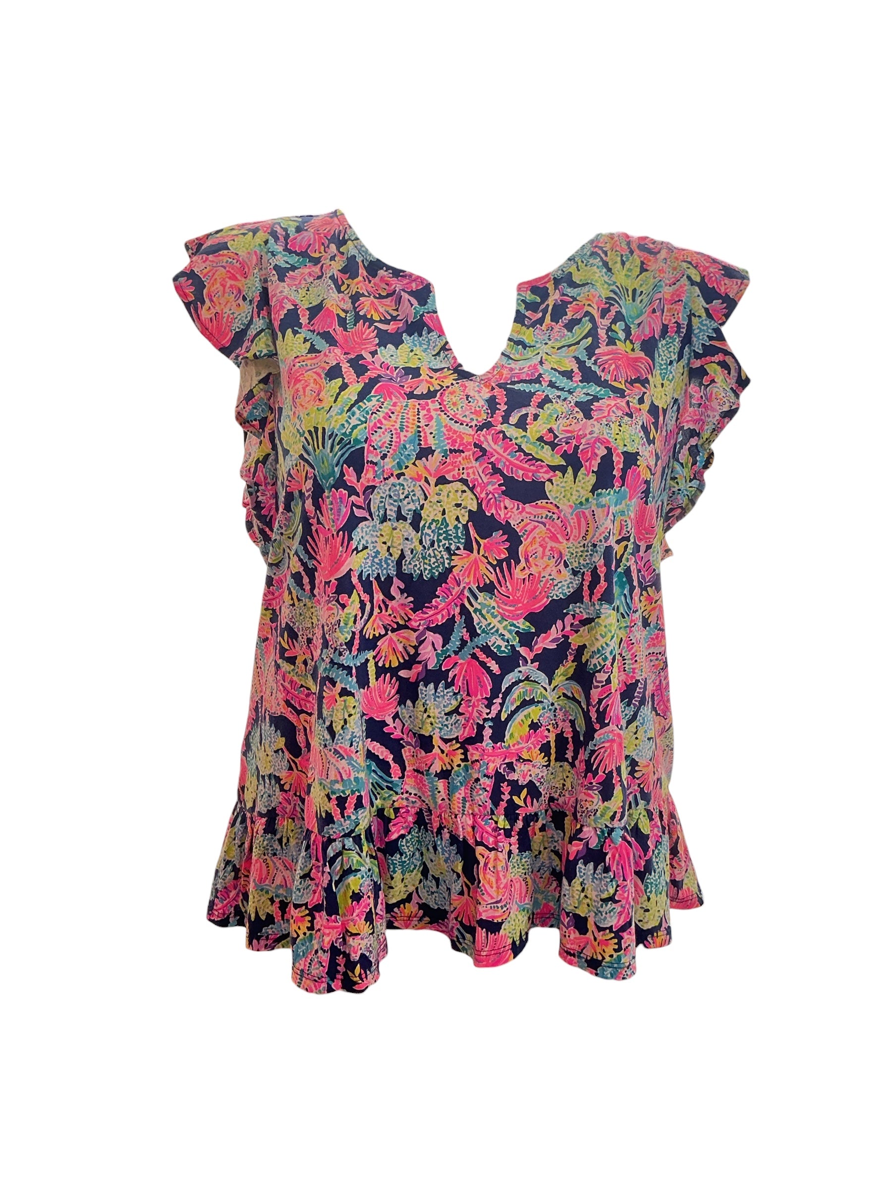 Lilly Pulitzer NWT Lacie Top - Oyster Bay Navy Seen And Herd - Size XL