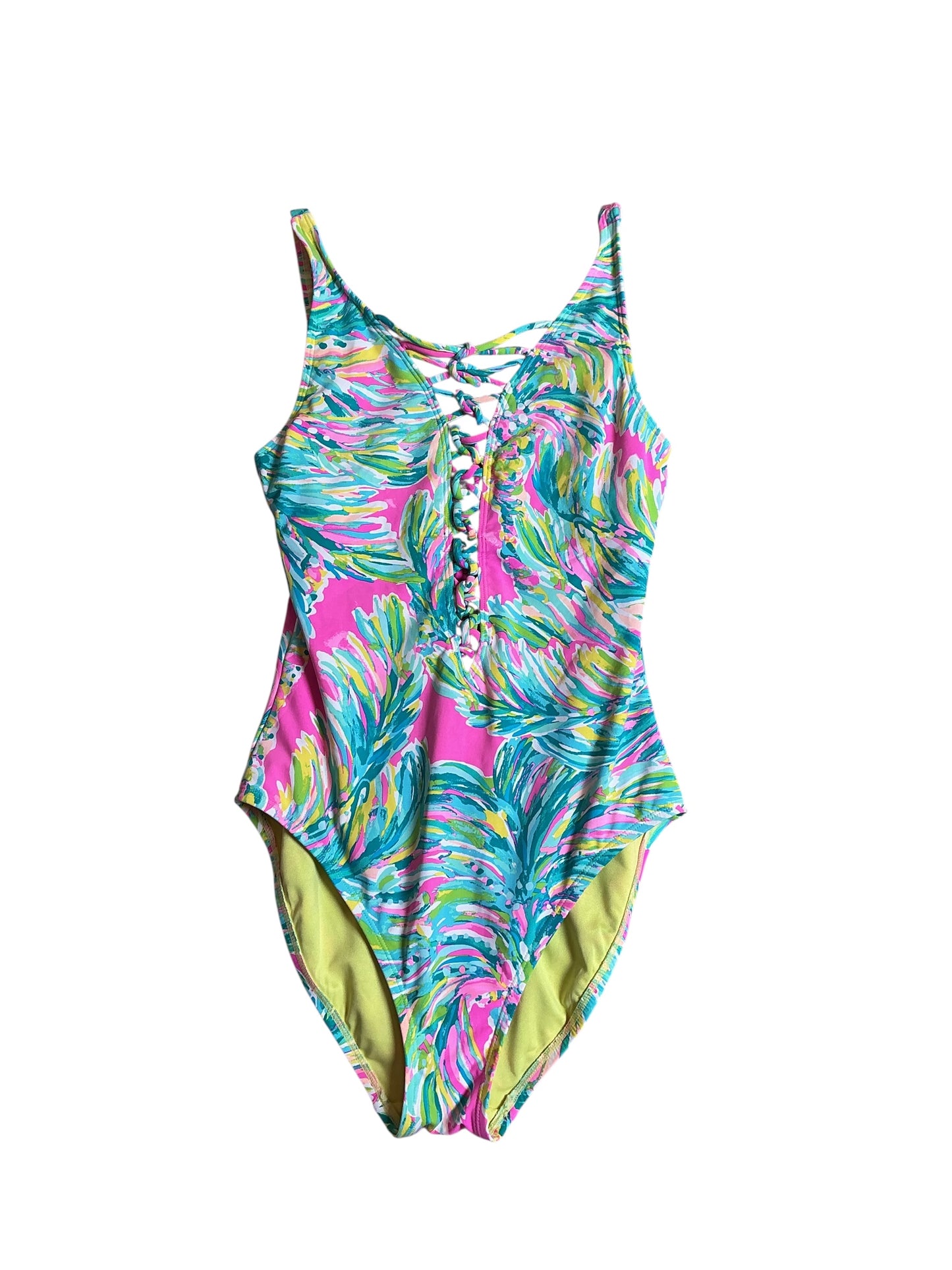 Lilly Pulitzer Isle Lattice One-Piece Swimsuit Multi Shady- Size 2