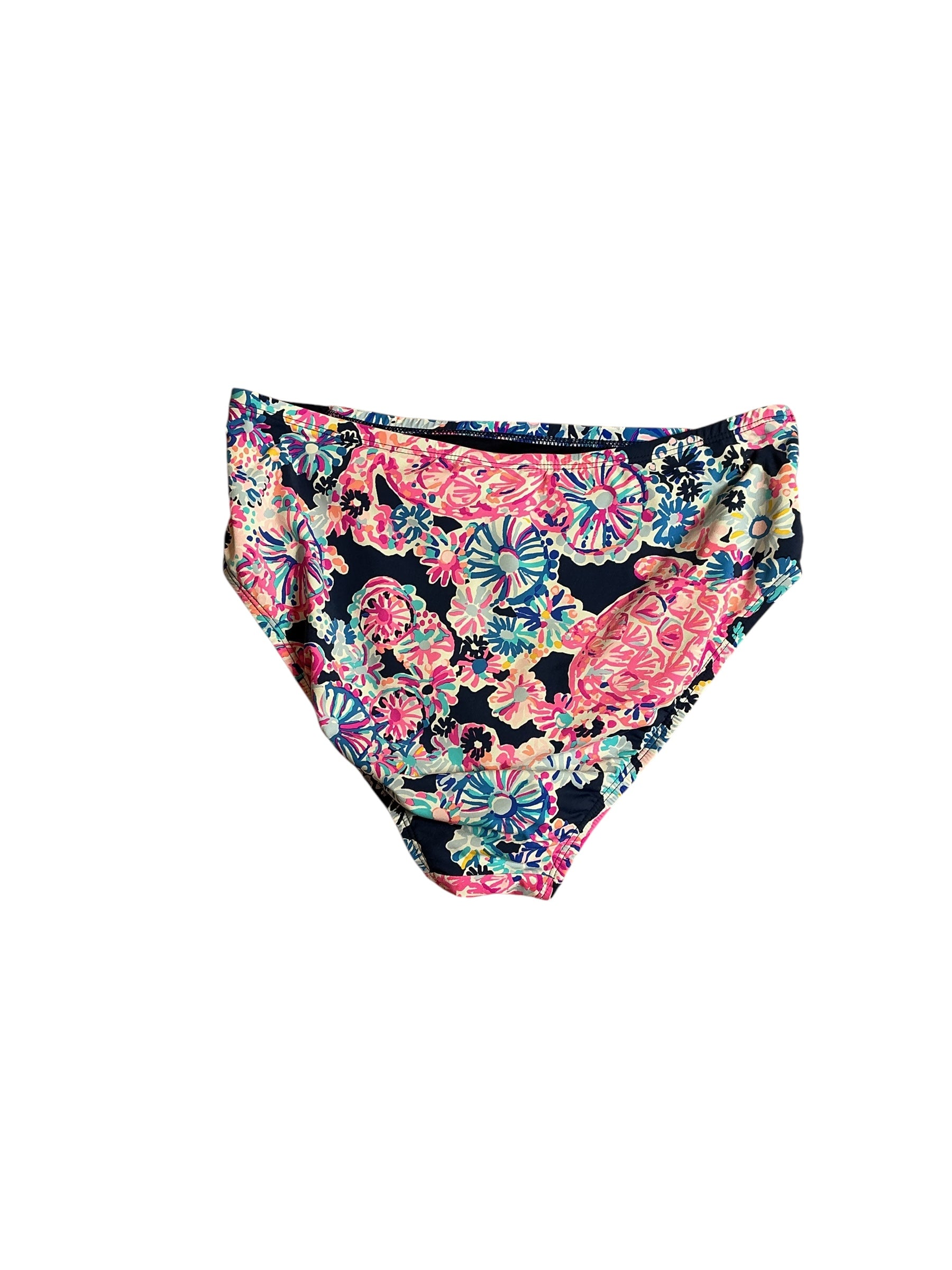 Lilly Pulitzer Swimsuit Bottom Rumy Bikini Bottom High Tide Navy In Turtle Amazement - Size 10