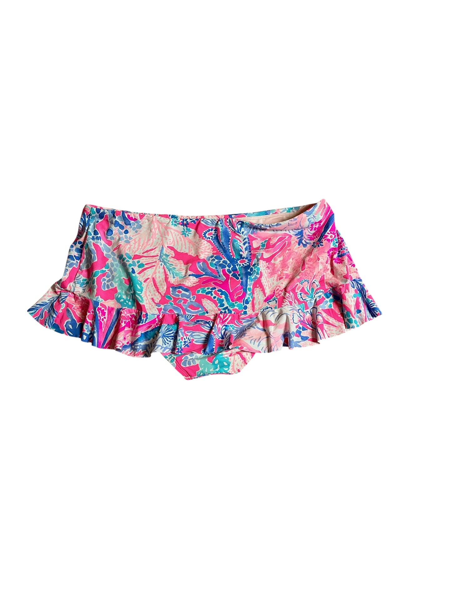 Lilly Pulitzer Swimsuit Bottom Jarvey Skort Chum Bucket Floral Fish Crab - Size 12