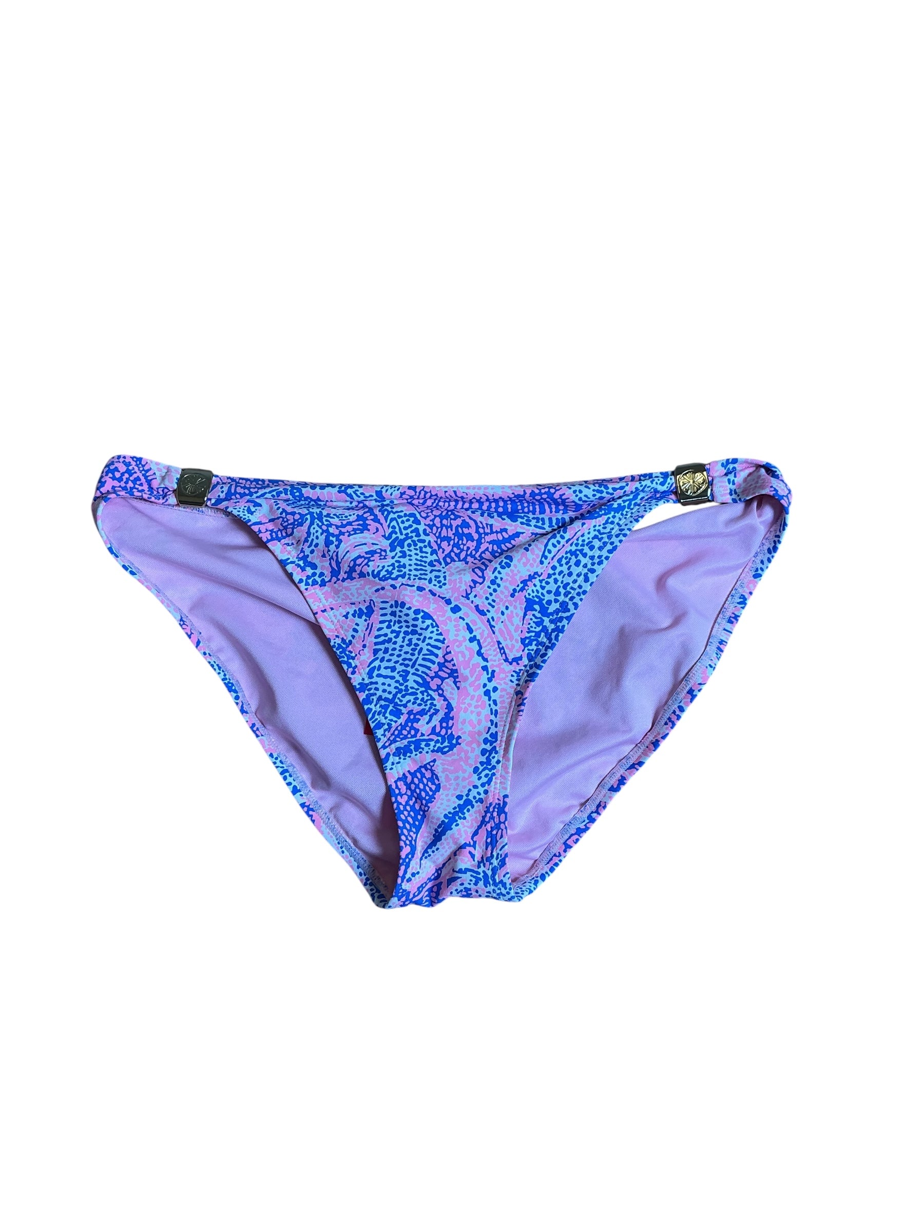 Lilly Pulitzer Swimsuit Safia Bikini Bottom in the Coastal Blue Maybe Gator - Size 8