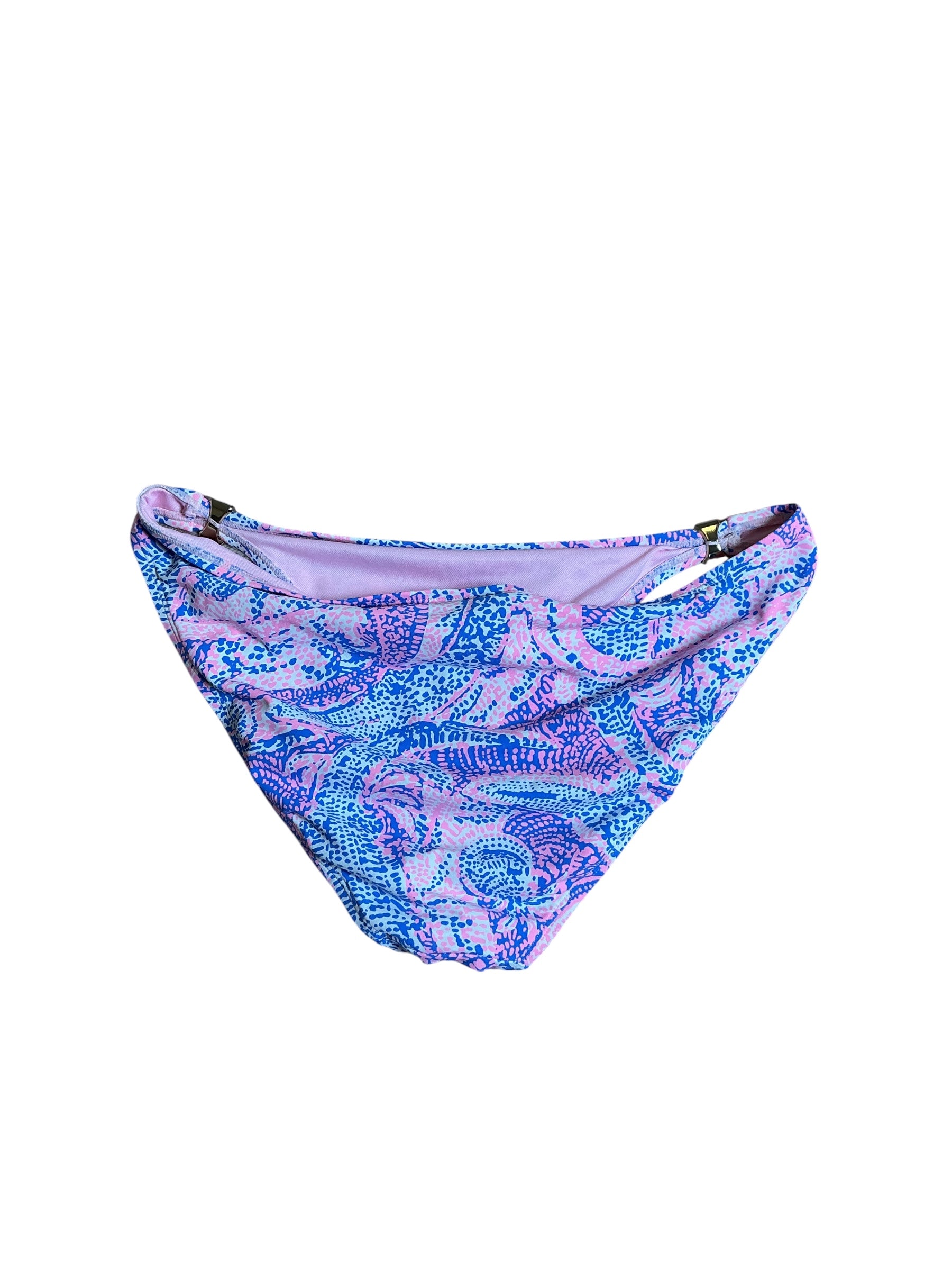 Lilly Pulitzer Swimsuit Safia Bikini Bottom in the Coastal Blue Maybe Gator - Size 8