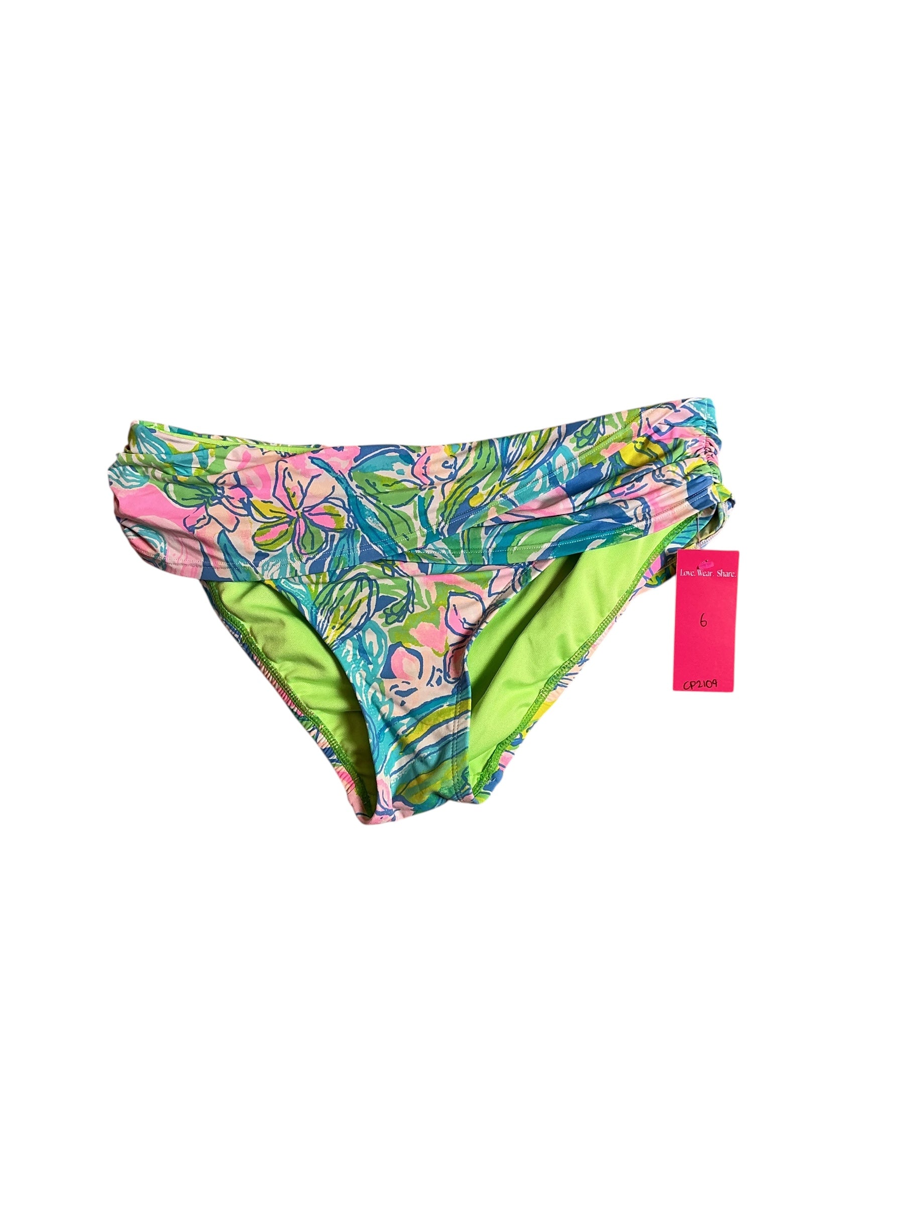 Lilly Pulitzer Swimsuit Lagoon Sarong Hipster Bikini Bottom Sea Gypsea - Size 6