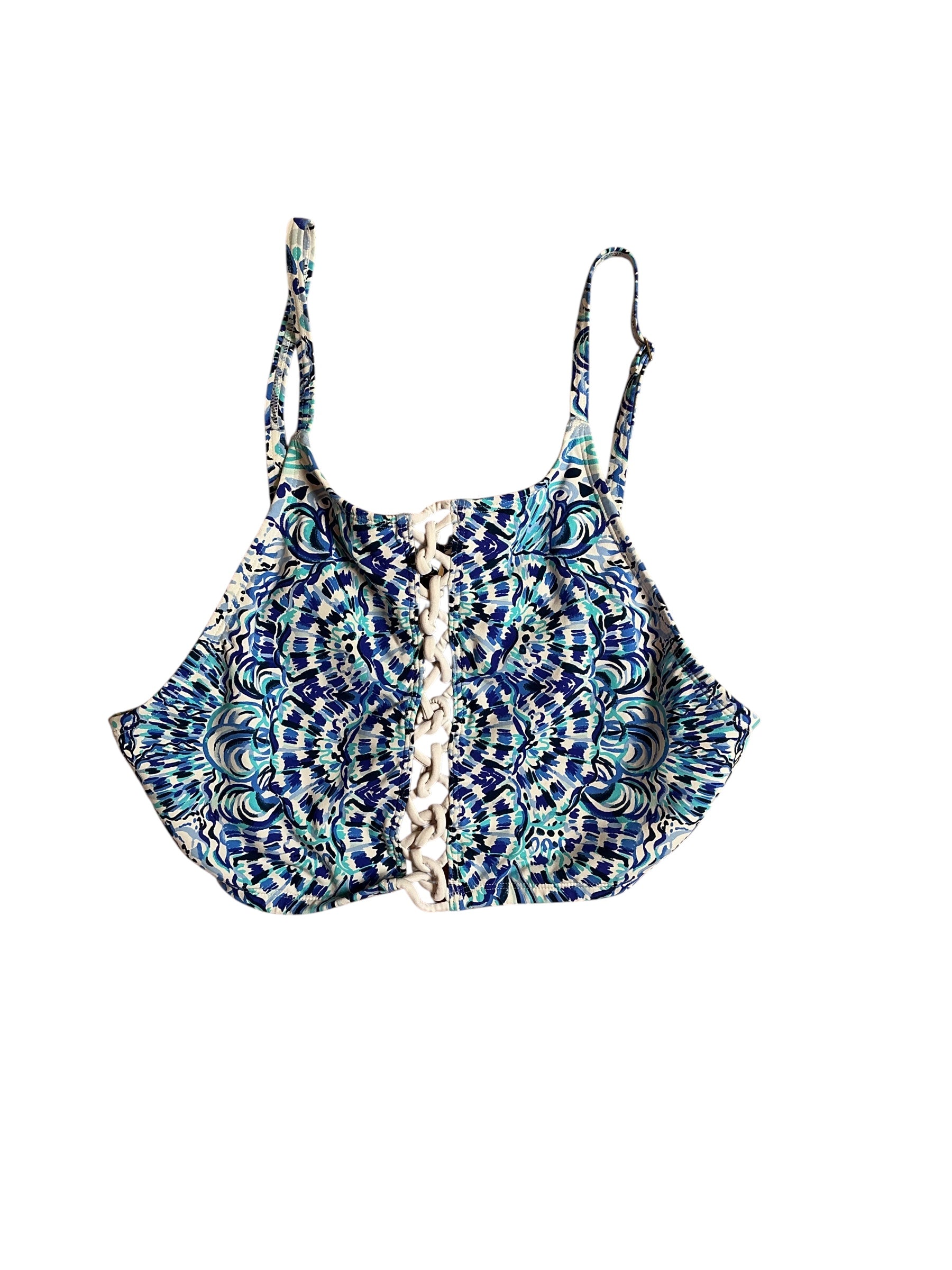 Lilly Pulitzer Girls SwimSuit Adderlay Halter Bikini Top Call My Shell Phone - Size 10/12