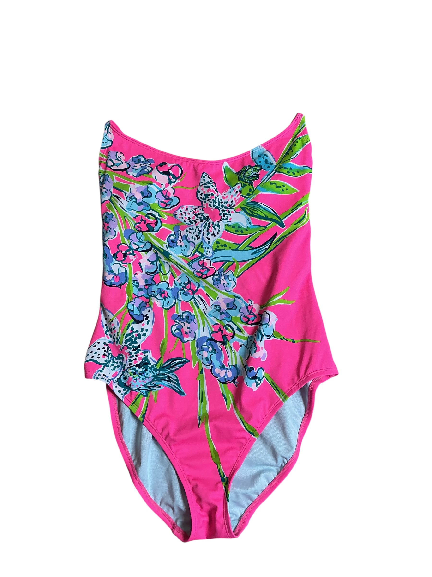 Lilly Pulitzer Azalea One Piece Swimsuit Pink Tropics Sway this Way - Size 8