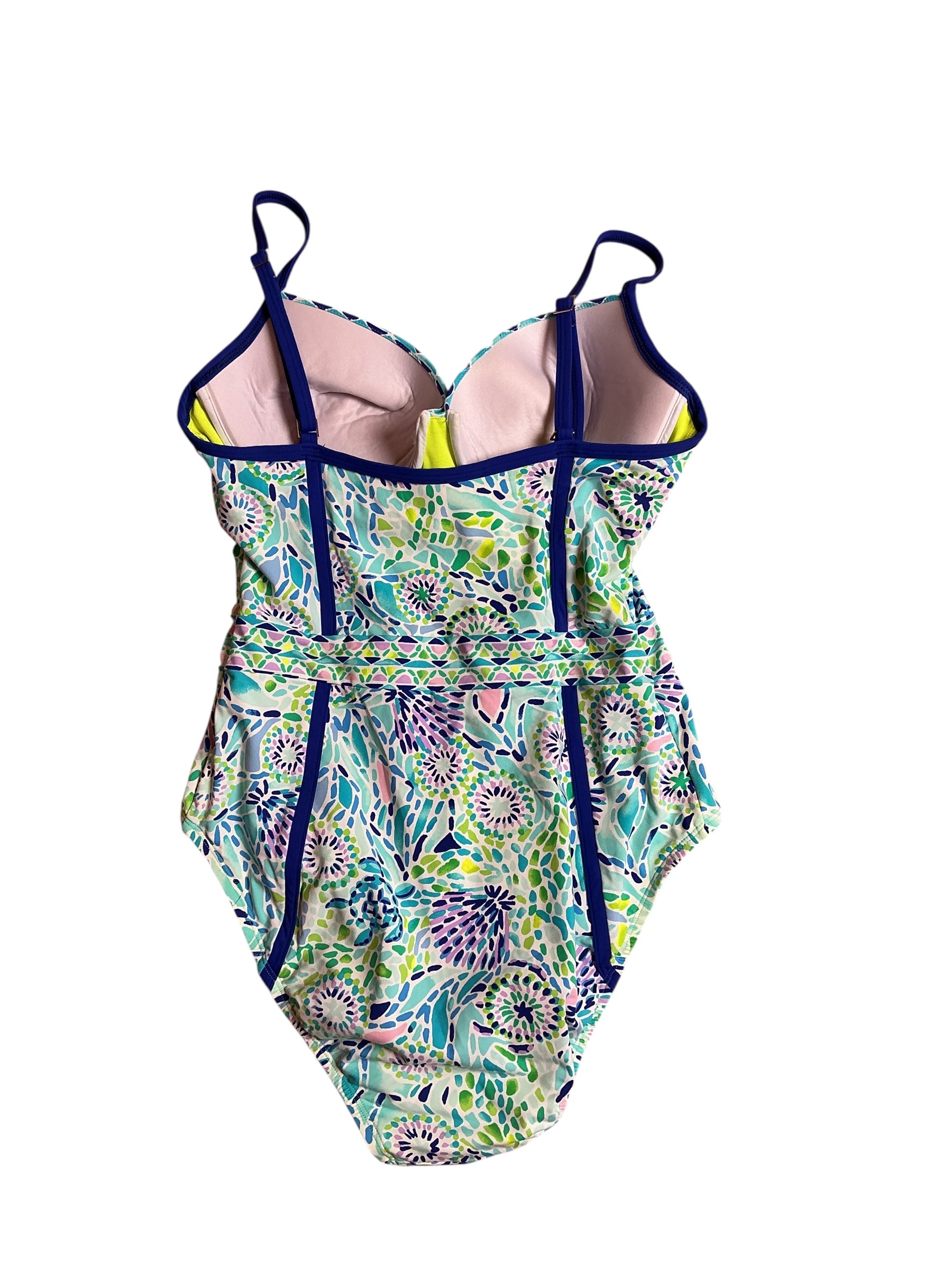 Lilly Pulitzer Palma One Piece Swimsuit Blue Ibiza Open Water Engineered - Size 10