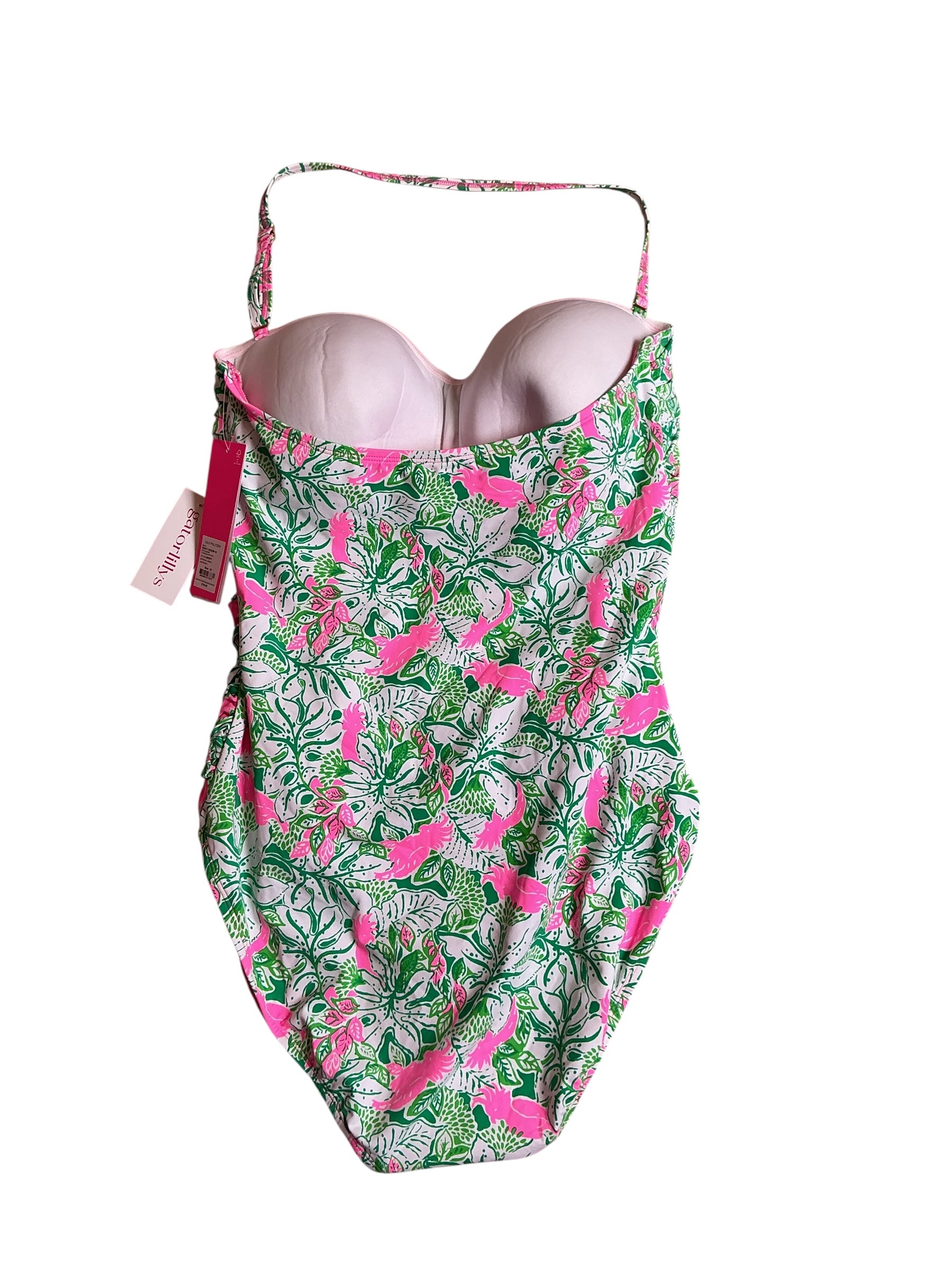 Lilly Pulitzer NWT Flamenco One Piece Botanical Green Just Wing It - Size 16