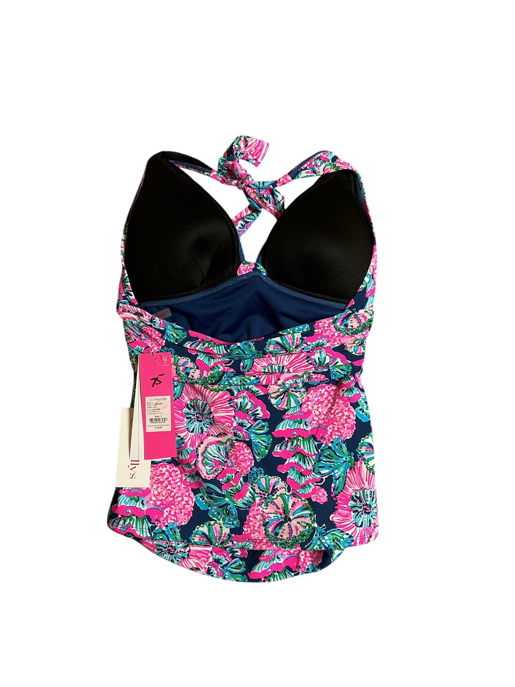 Lilly Pulitzer NWT Tankini Oyster Bay Navy Shroom With A View - Size 2
