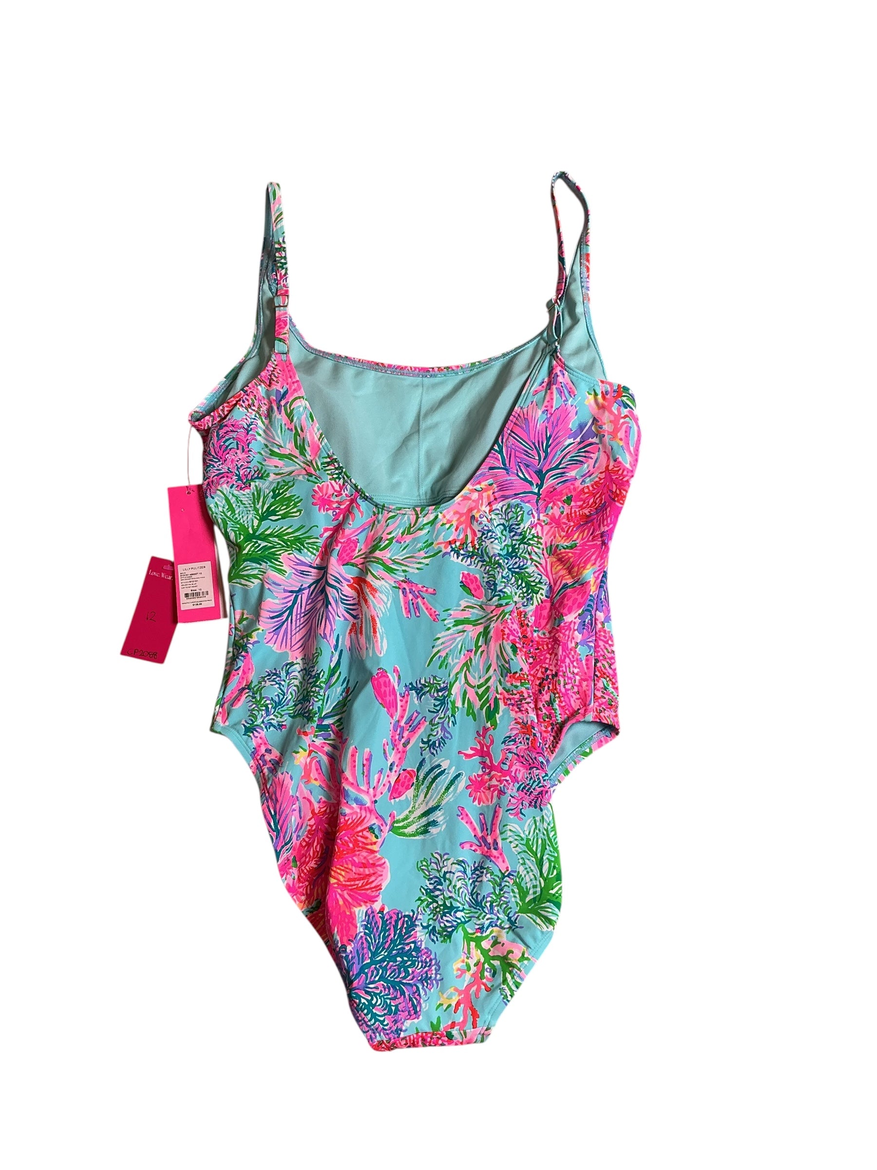 Lilly Pulitzer NWT Brin Scoop Neck One Piece Celestial Blue Cay To My Heart - Size 12