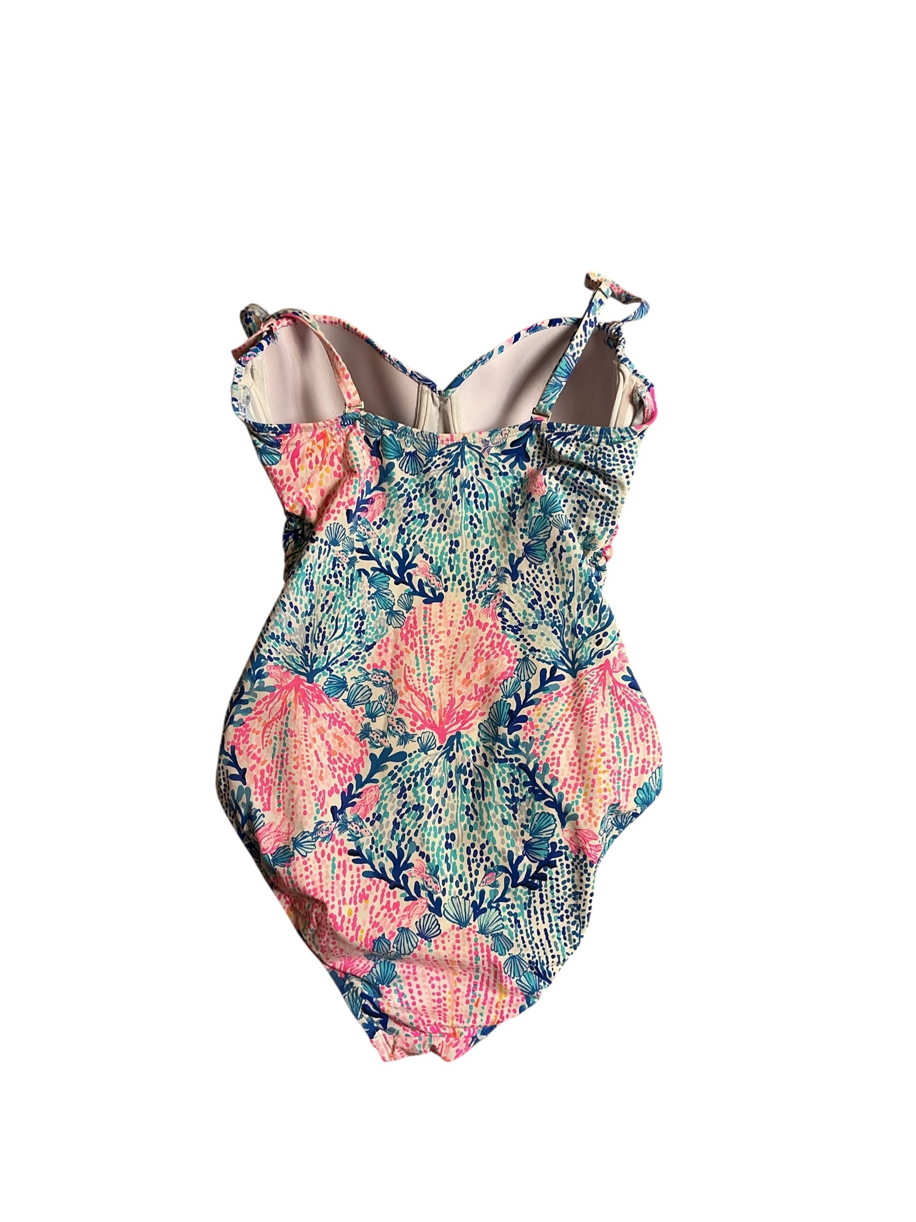 Lilly Pulitzer Layne One-Piece Swimsuit Resort White Sway With Me - Size 8