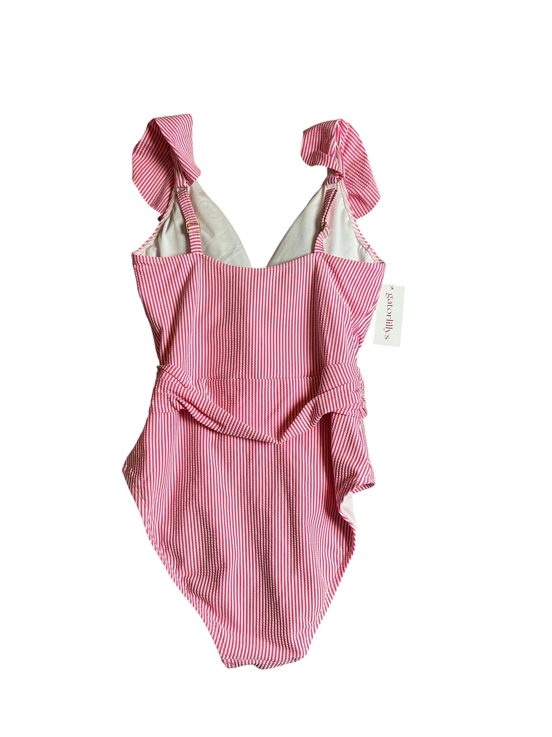 Lilly Pulitzer Delphie One Piece Swimsuit Roxie Pink Swim Stripe - Size 8