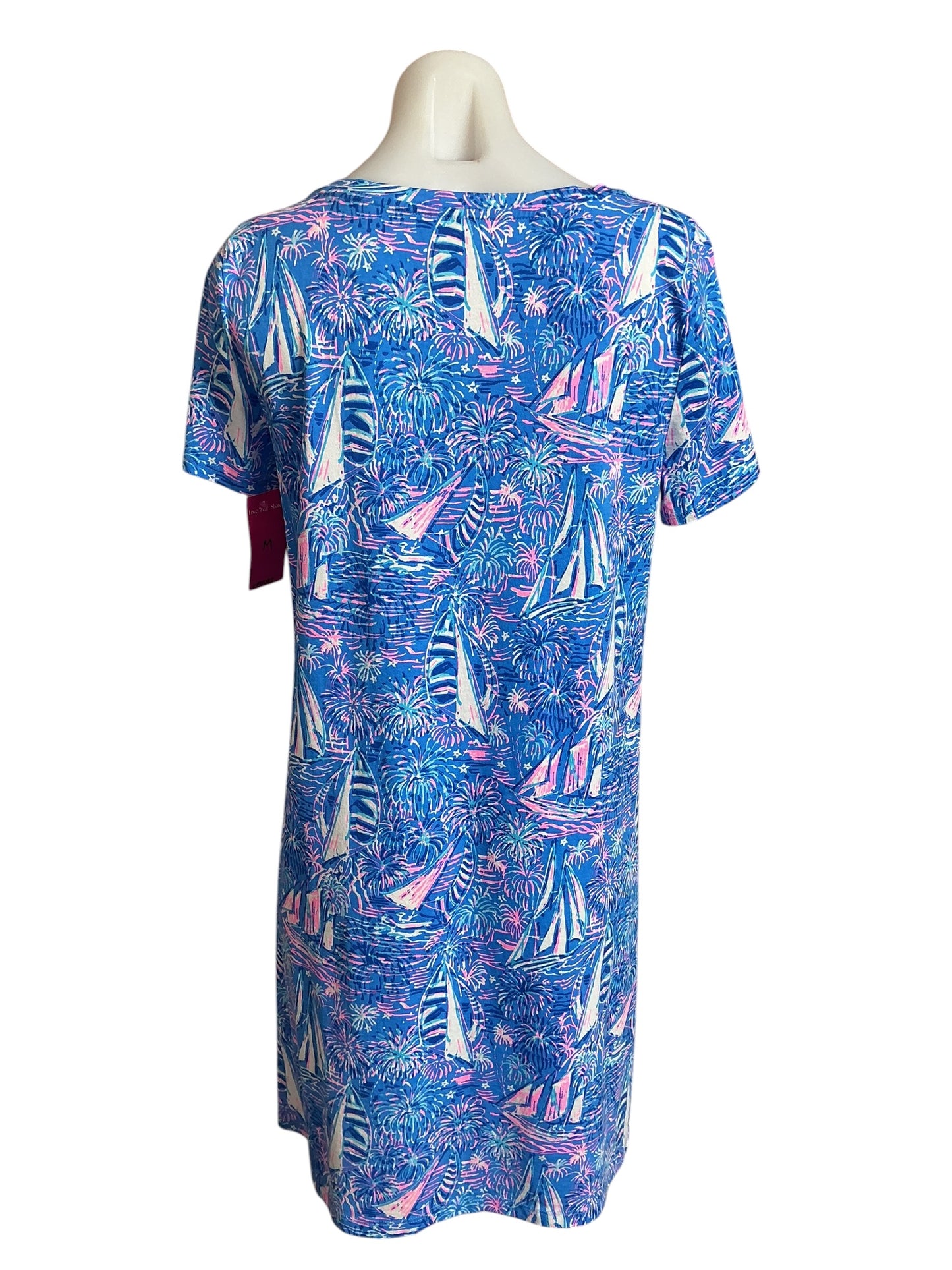 Lilly Pulitzer Cody Short Sleeve T-Shirt Dress It’s A Sailabration Boca Blue- Size M