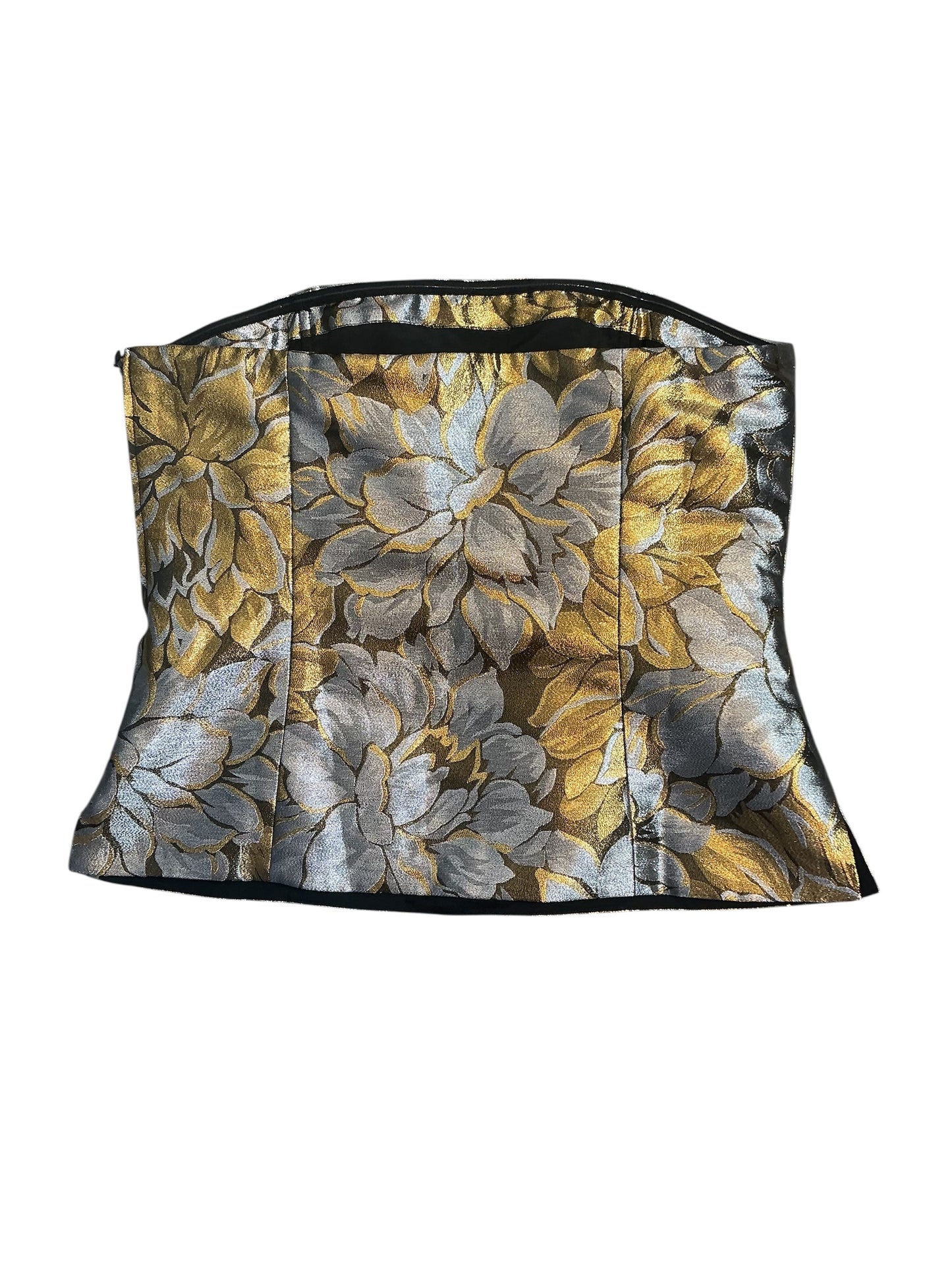 Lilly Pulitzer NWT Camilo Strapless - Gold Metallic Peony Parade - Size 12