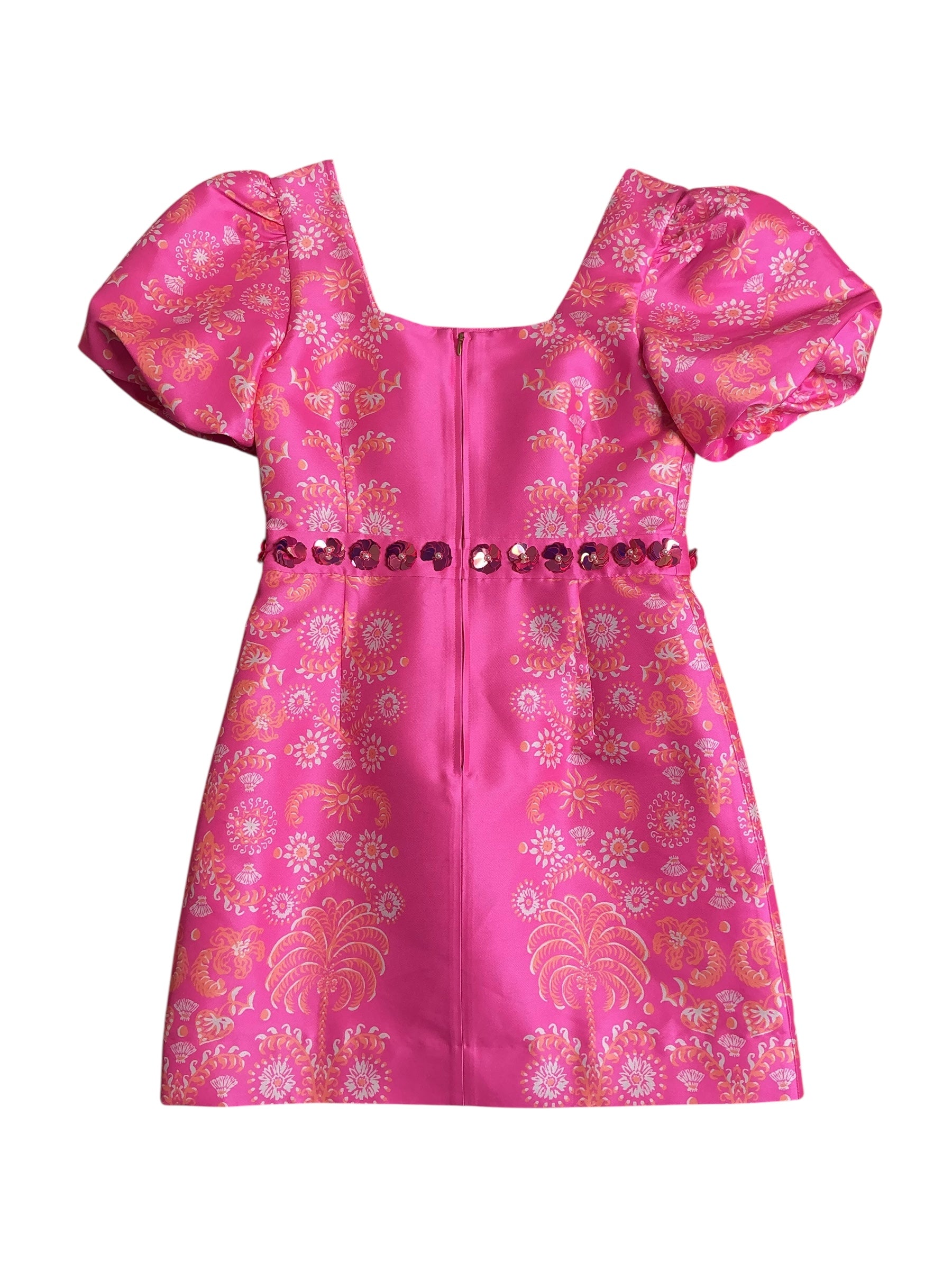 Lilly Pulitzer NWT Cohen Skirted Romper - Sun-kissed Pink Breezy Palm Engineered - Size 10