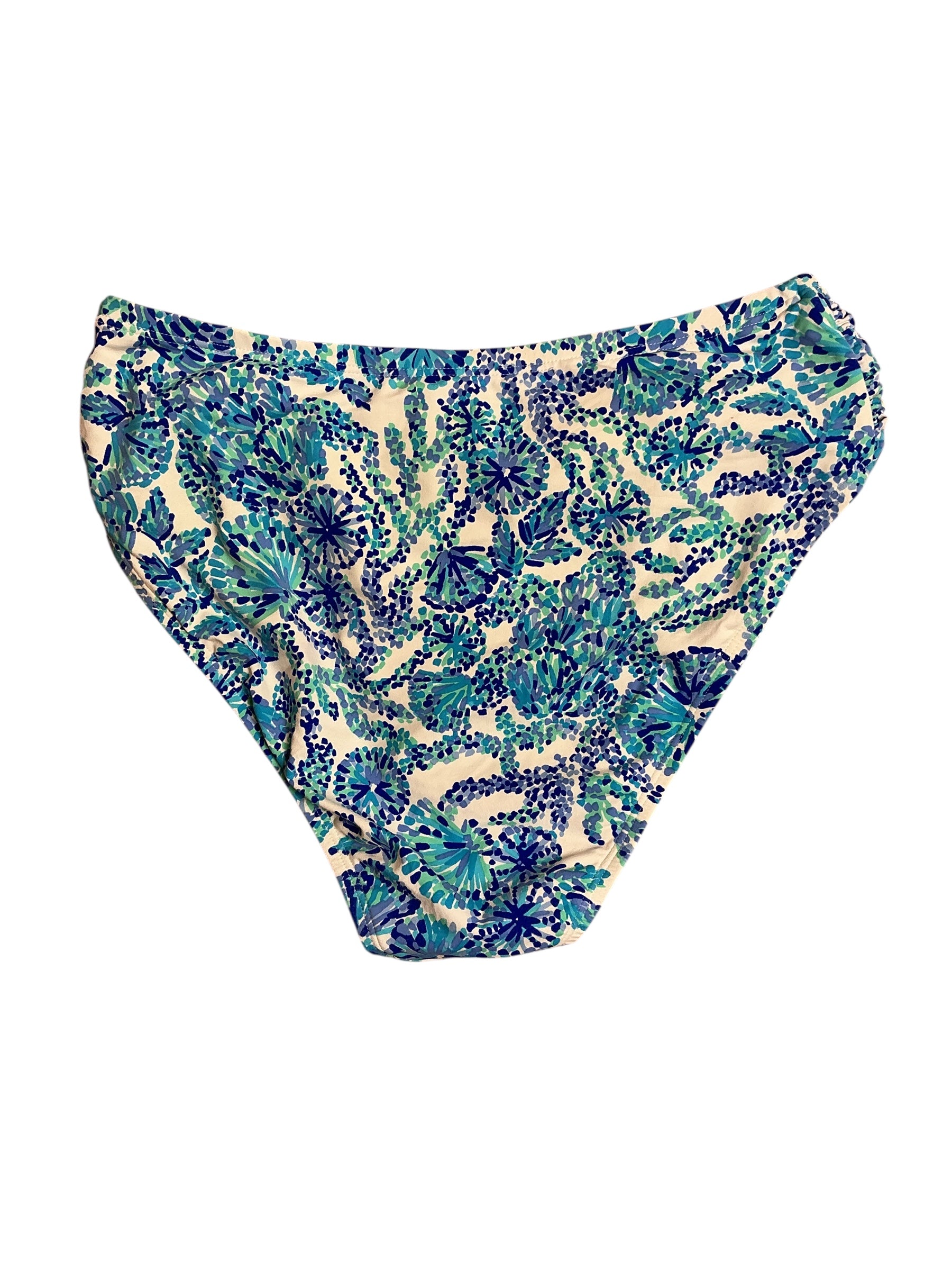 Lilly Pulitzer Yarrow Swimsuit Bottom - Turquoise Oasis Shell Me You Love Me - Size M