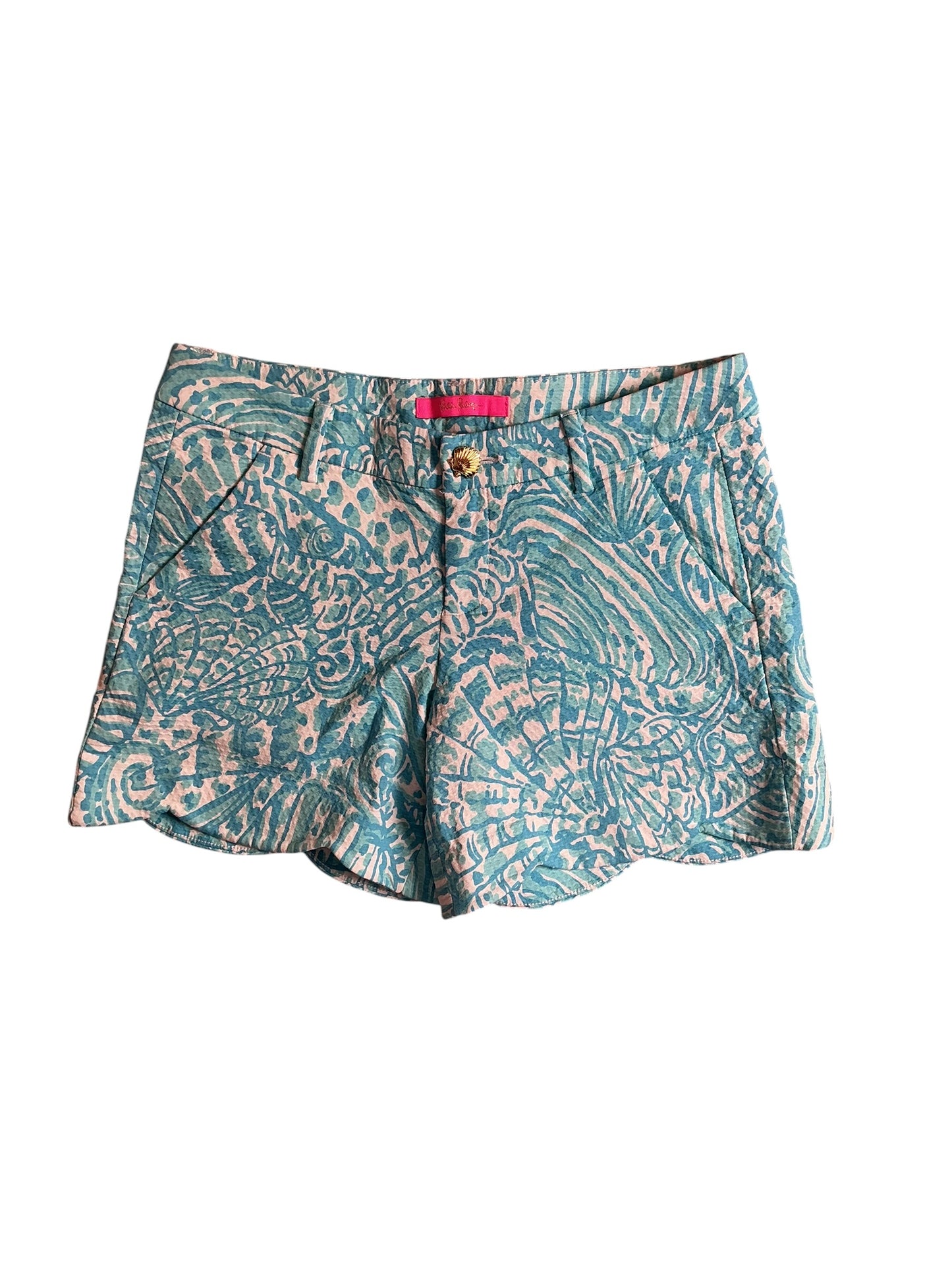 Lilly Pulitzer NWT Palmita Stretch Short Succulent Blue - Size 2