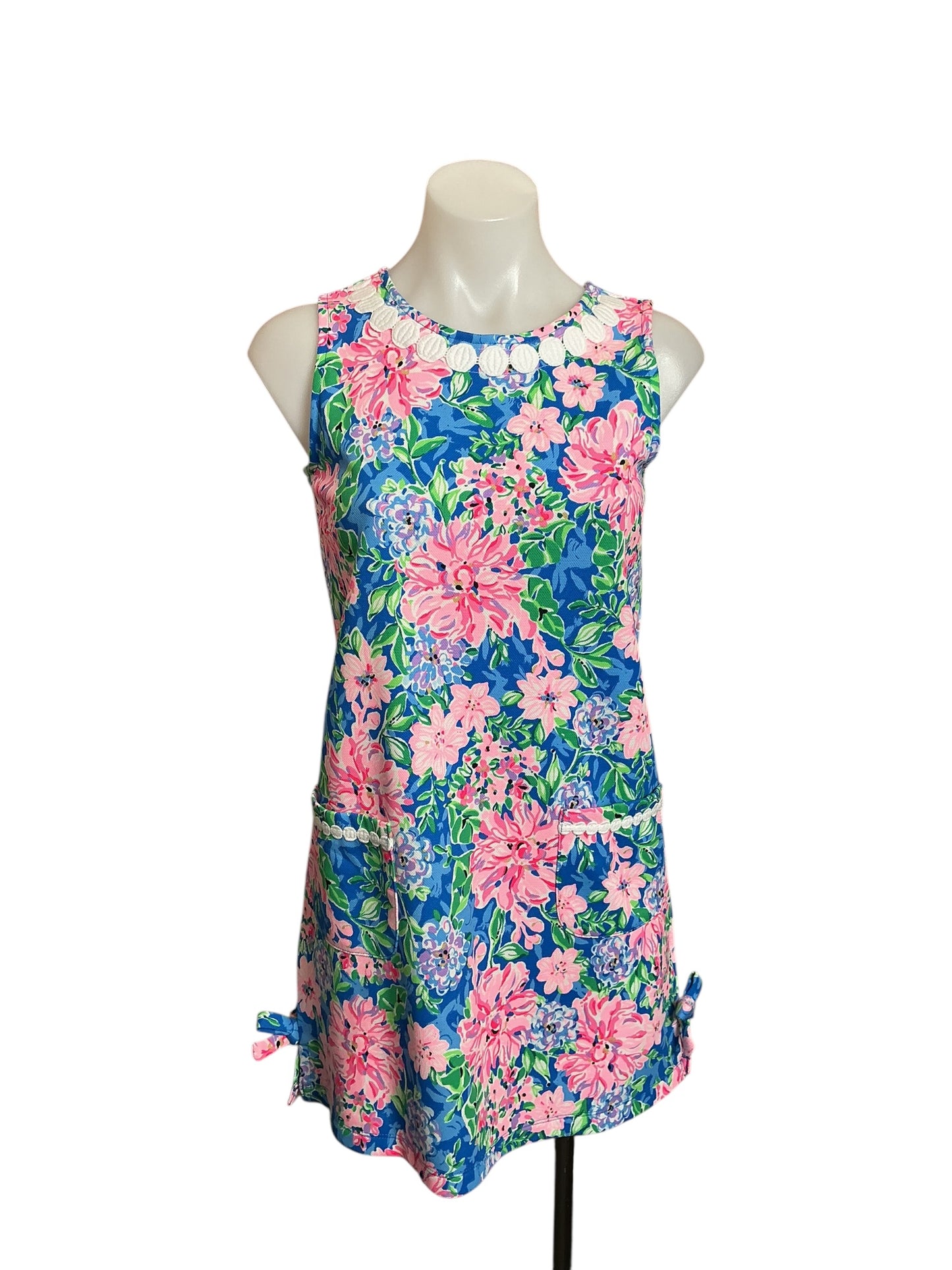 Lilly Pulitzer NWT Girls Little Lilly Knit Shift Dress Multi Spring In Your Step - Size XL (12-14)