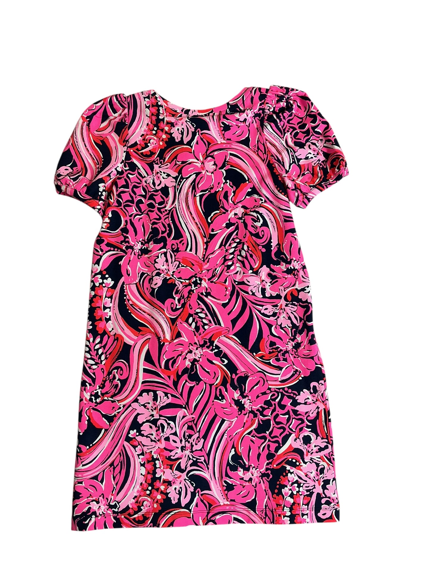 Lilly Pulitzer NWT Girls Mini Rhett Dress Low Tide Navy Flirty Fins And Feather - Size XL