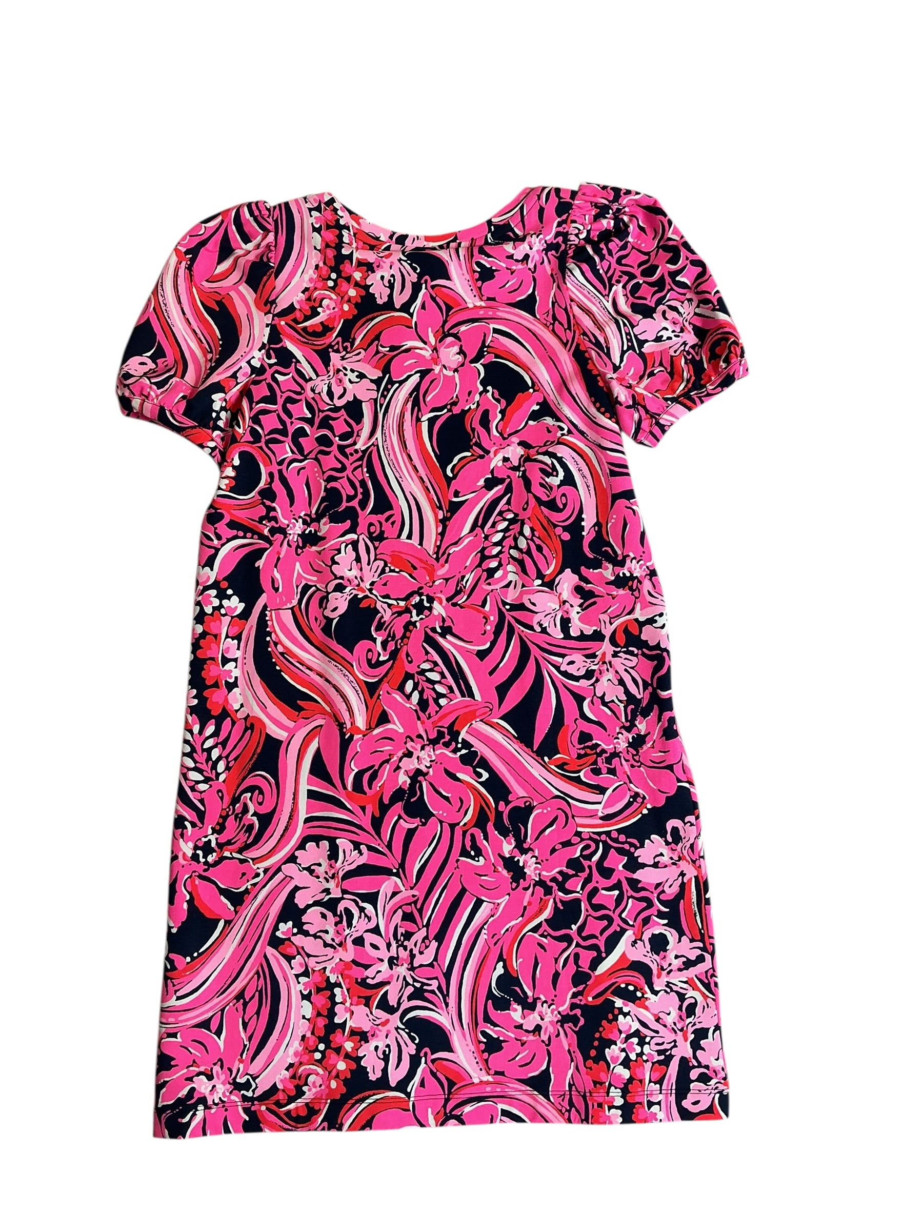 Lilly Pulitzer NWT Girls Mini Rhett Dress Low Tide Navy Flirty Fins And Feather - Size XL