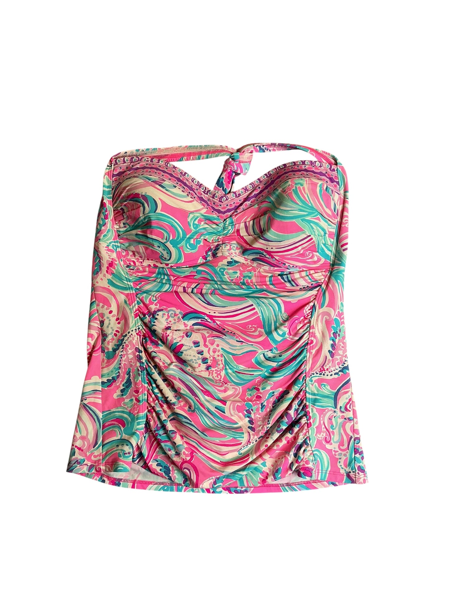Lilly Pulitzer Swim Jimmi Tankini Top Prosecco Pink Dont Be Jelly - Size 14