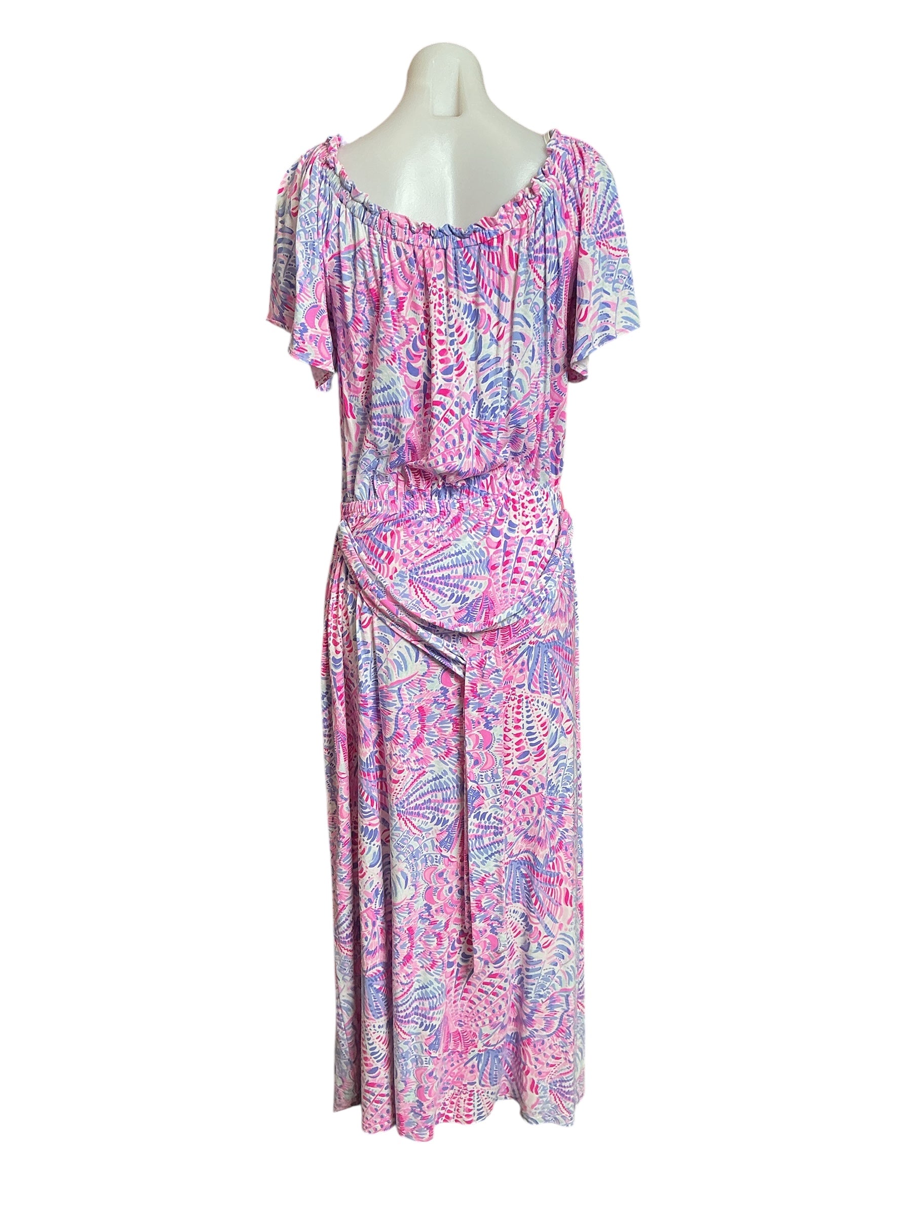 Lilly Pulitzer MORIAH MIDI DRESS Raz Berry Sea You Soon Lilac - Size XL