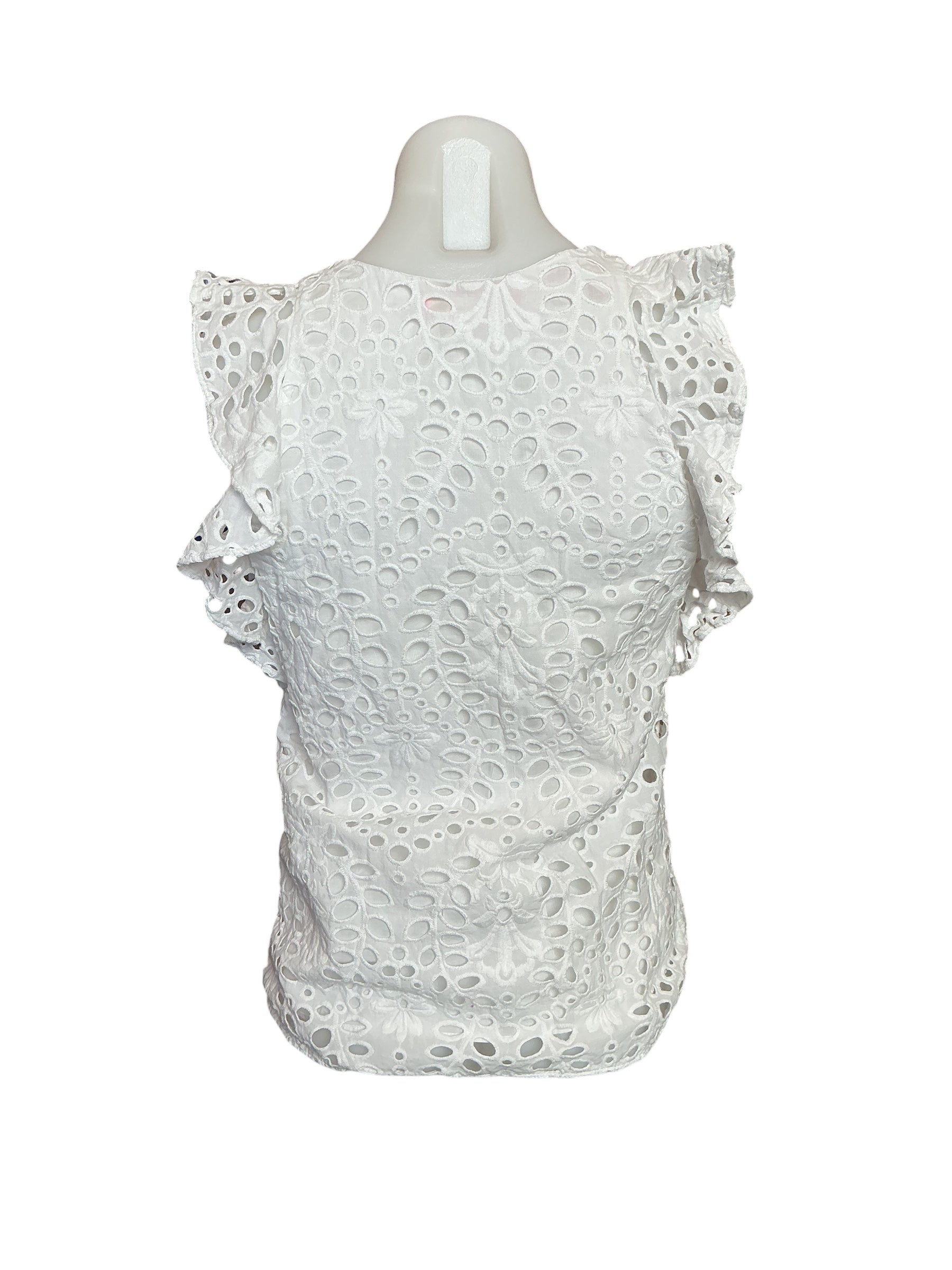 Lilly Pulitzer Faun Top - Resort White Large Petal Eyelet - Size 00