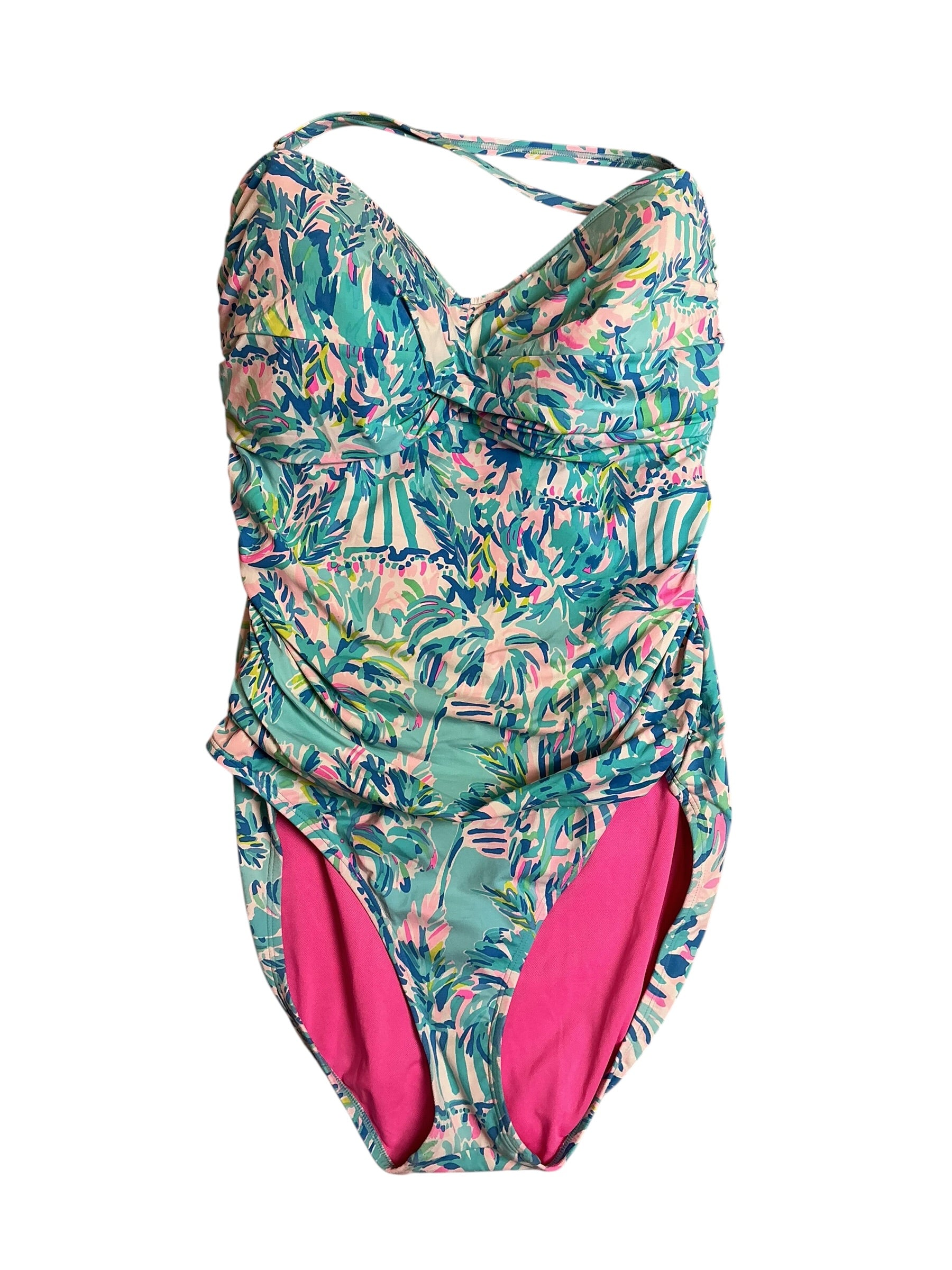 Lilly Pulitzer Flamenco One Piece - Blue Ibiza Cabana Cocktail - Size 16