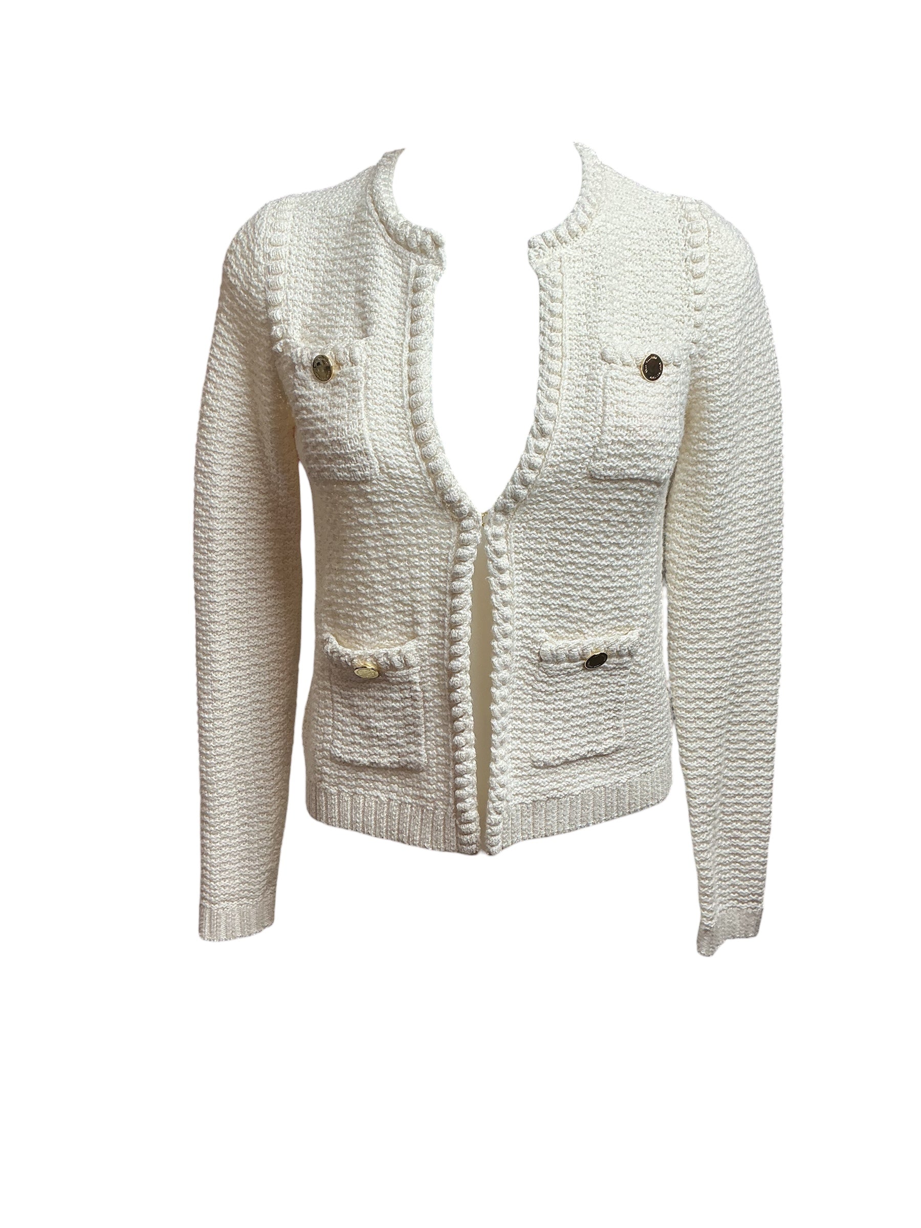 Lilly Pulitzer Kenton Cardigan - Coconut Metallic - Size XXS
