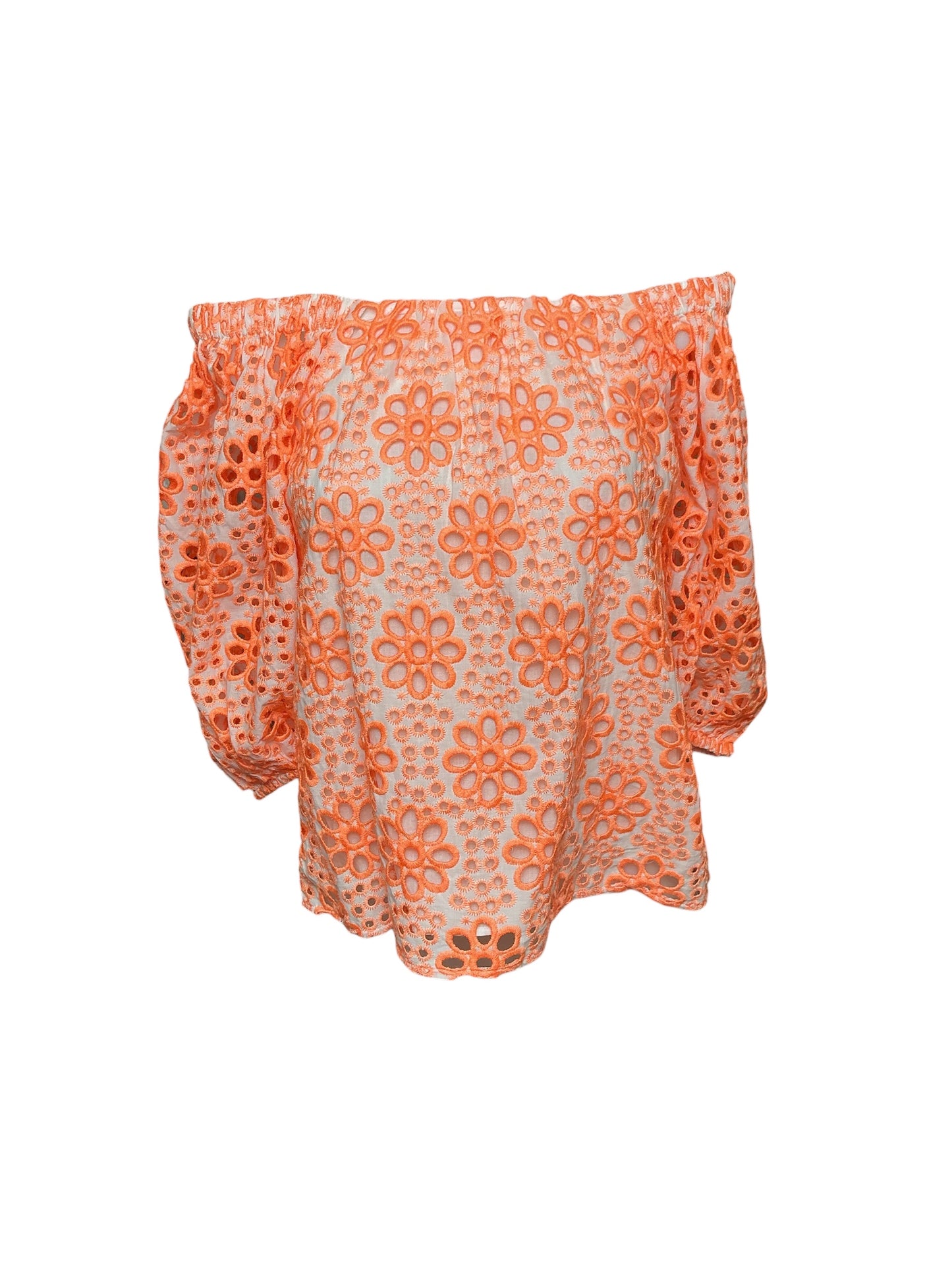 Lilly Pulitzer Kerrigan Elbow Sleeve - Cantaloupe Funflower Eyelet - Size XXS