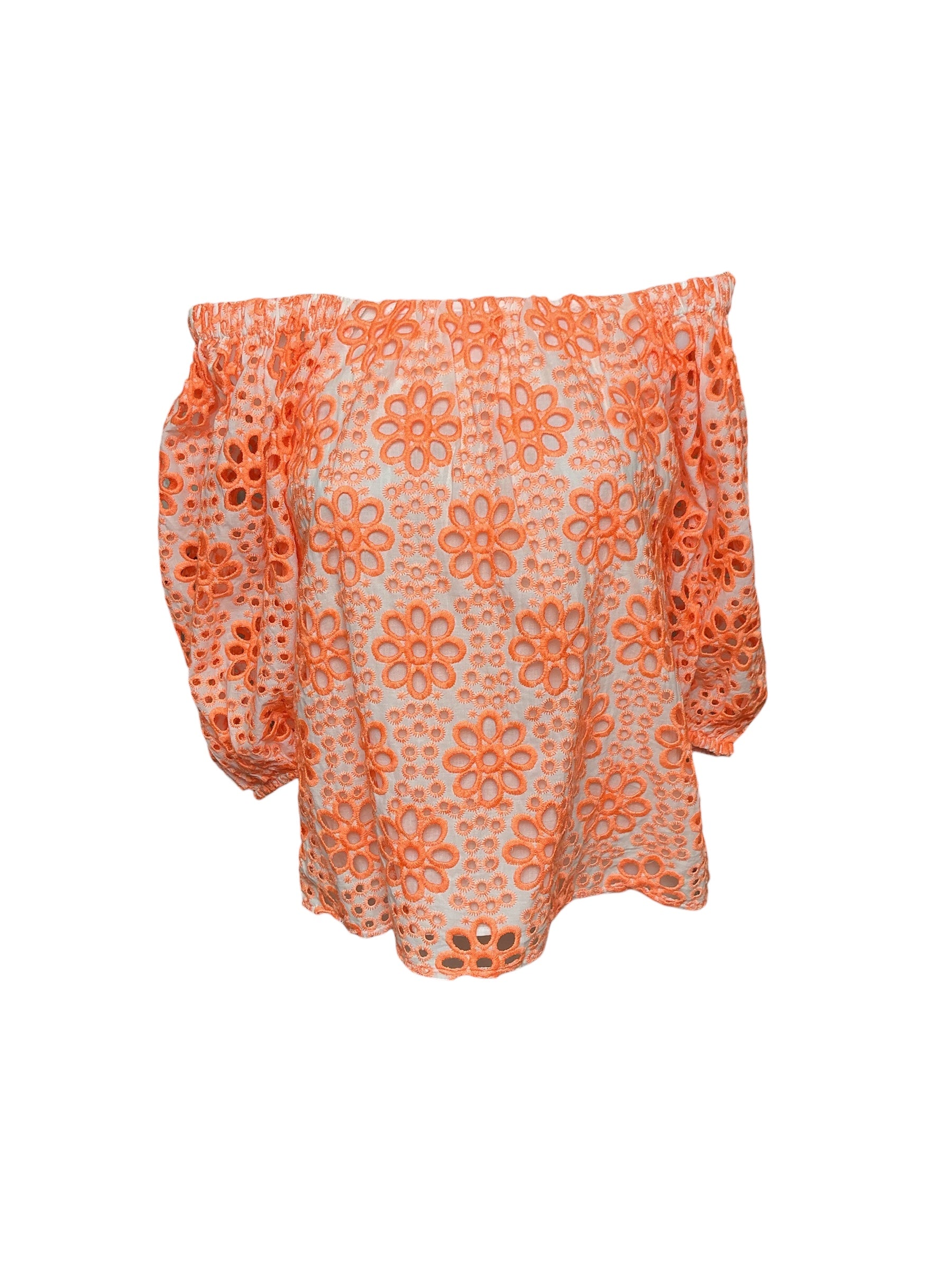 Lilly Pulitzer Kerrigan Elbow Sleeve - Cantaloupe Funflower Eyelet - Size XXS
