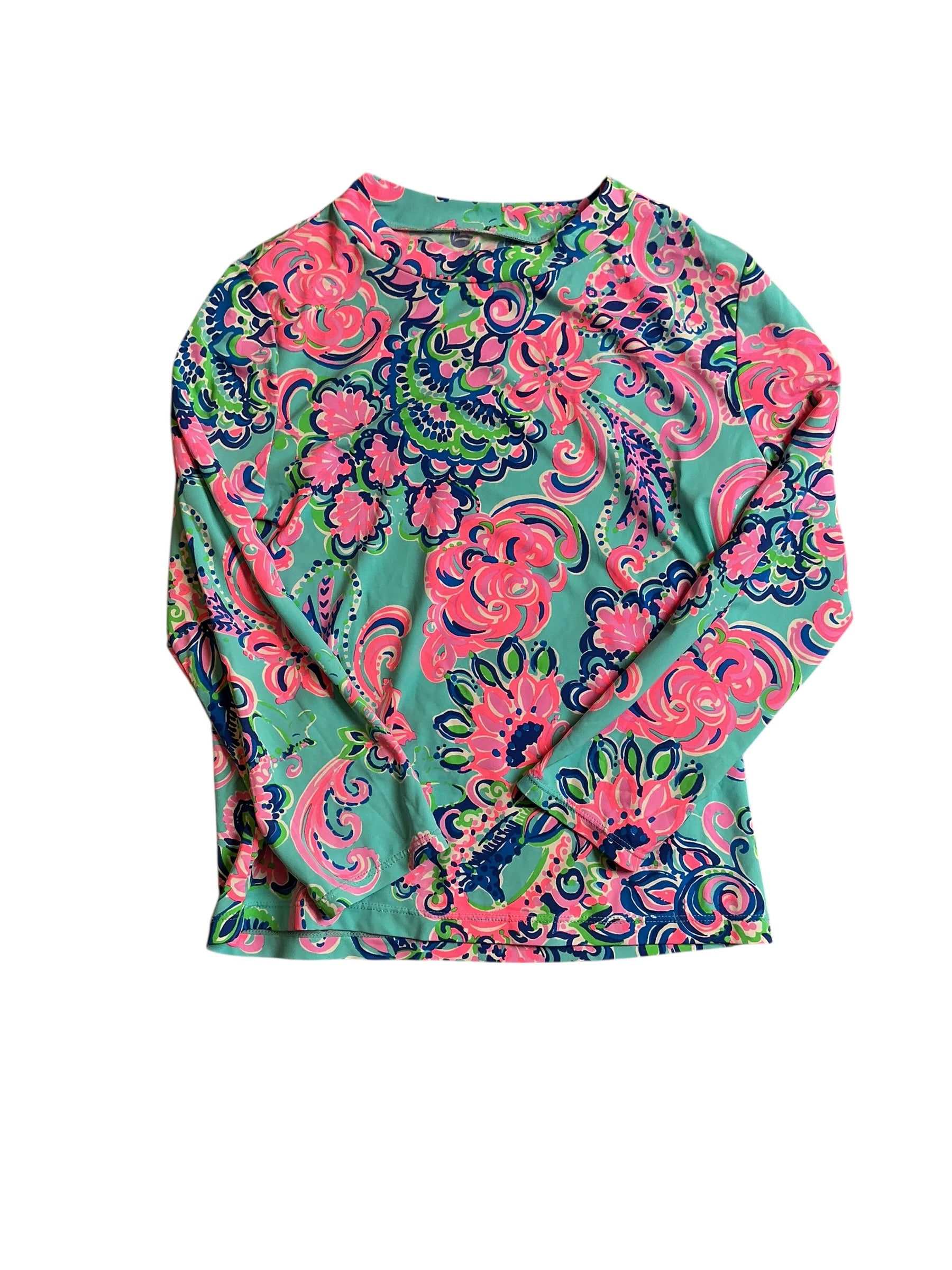 Lilly Pulitzer Bobby Rashguard - Blue Horizon Jungle Sunrise - Size Kids 14