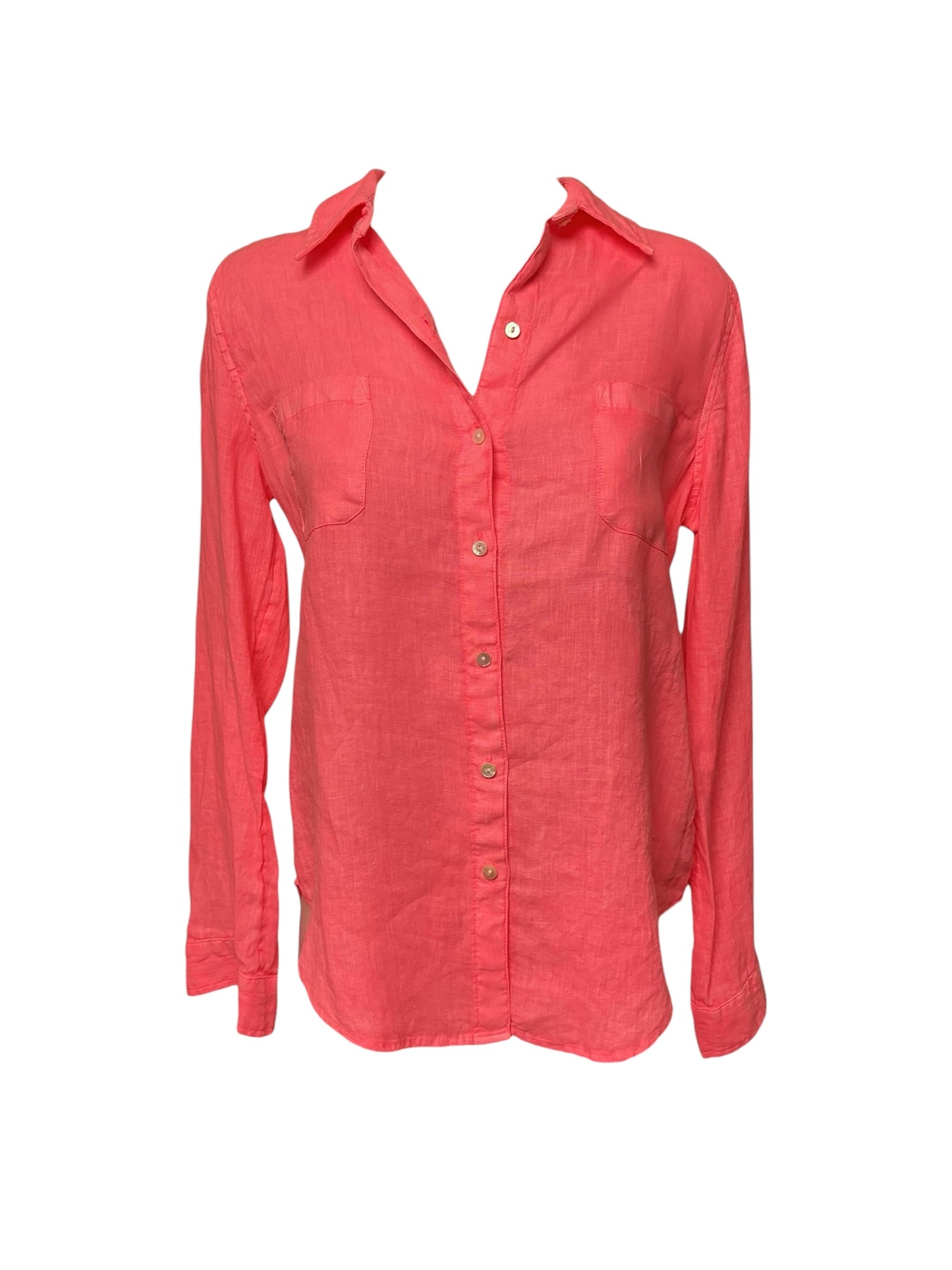 Lilly Pulitzer Sea View Button Down Shirt - Sunrise Coral - Size XS