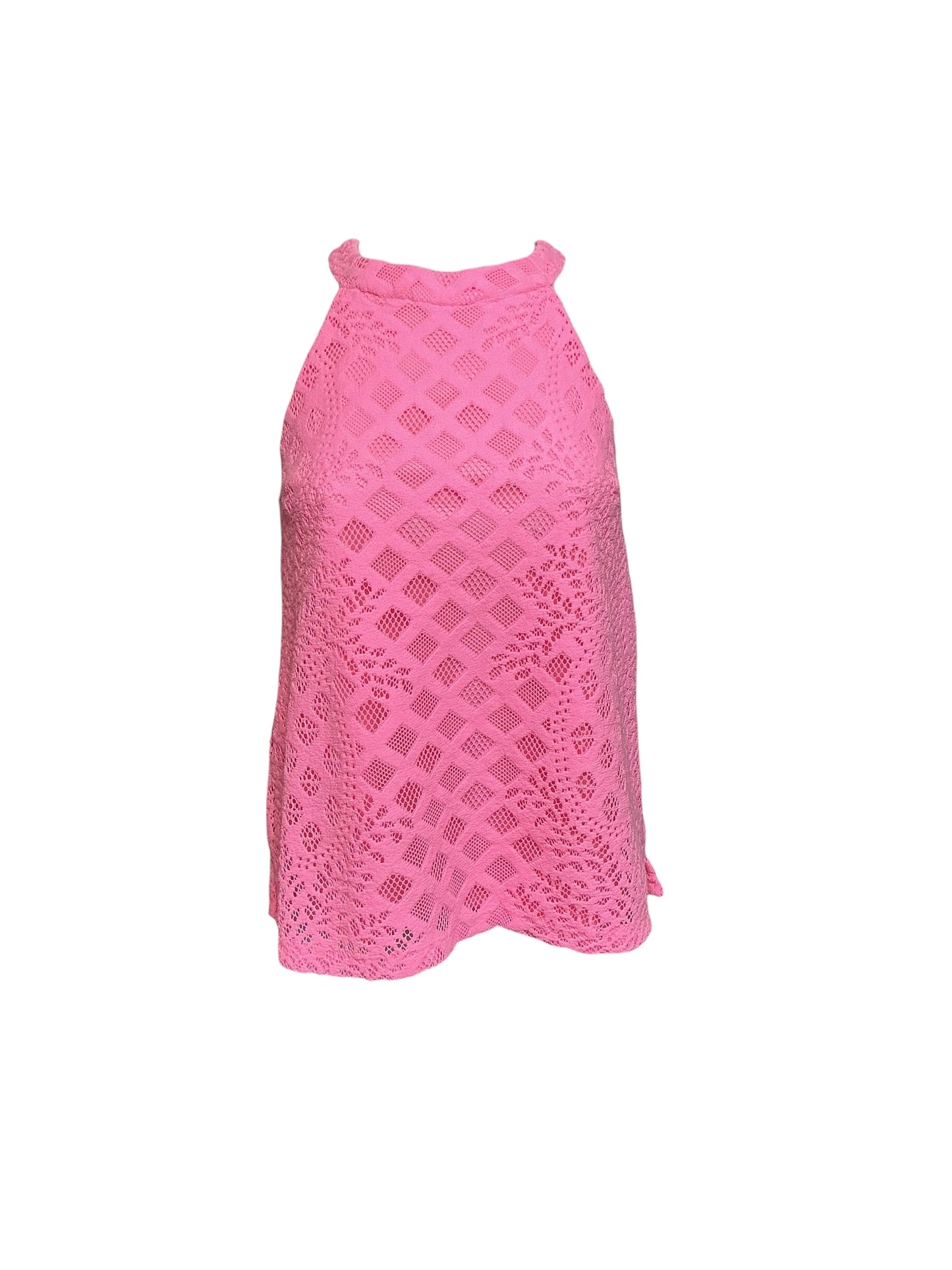 Lilly Pulitzer Rayanne Top - Pelican Pink Pineapple Geo Lace - Size S