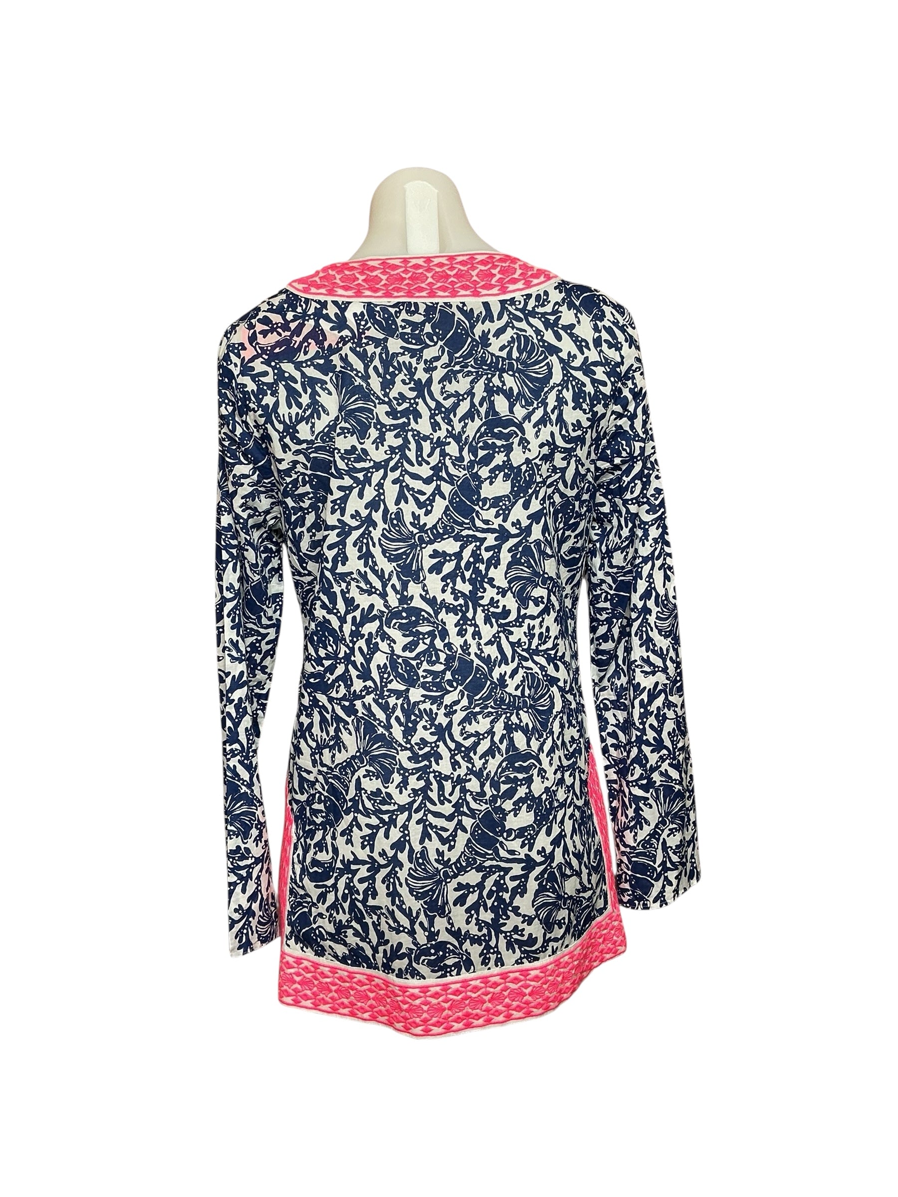 Lilly Pulitzer NWT Ocean Cove Tunic - Oyster Bay Blue Krillin It - Size XS