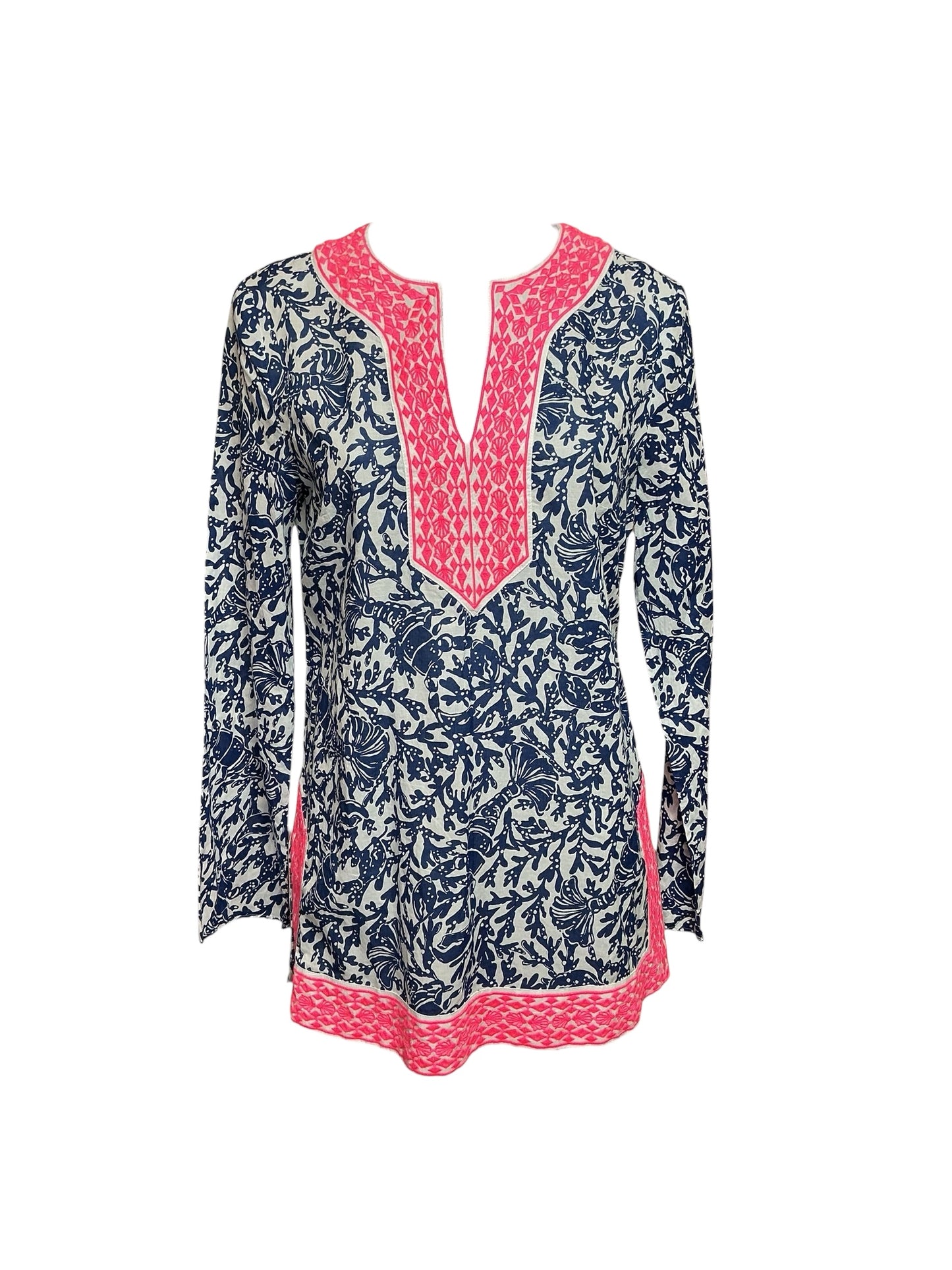 Lilly Pulitzer NWT Ocean Cove Tunic - Oyster Bay Blue Krillin It - Size XS