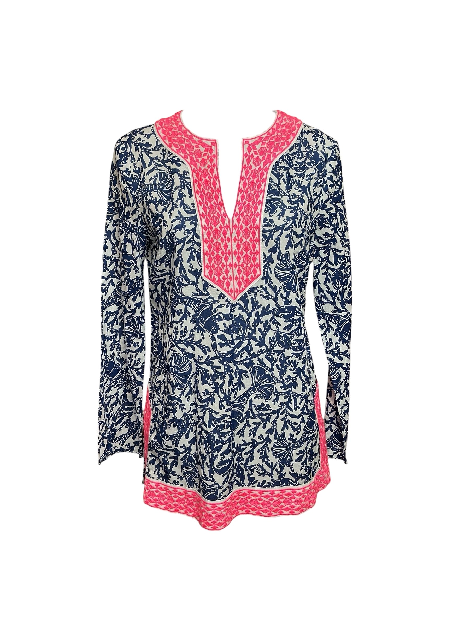 Lilly Pulitzer NWT Ocean Cove Tunic - Oyster Bay Blue Krillin It - Size XS