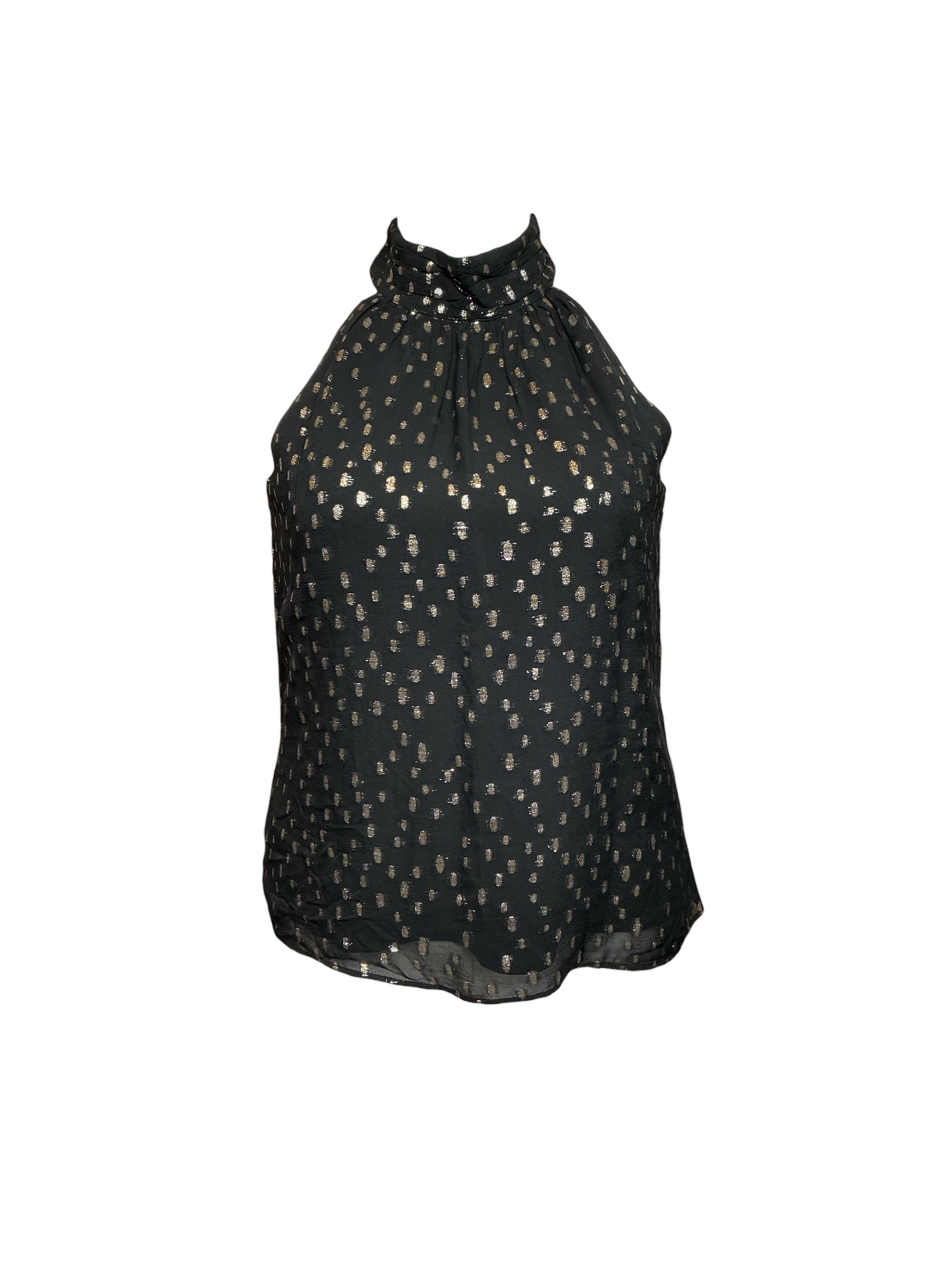 Lilly Pulitzer NWT Donita Halter Top - Onyx Viscose Metallic Clip - Size 10