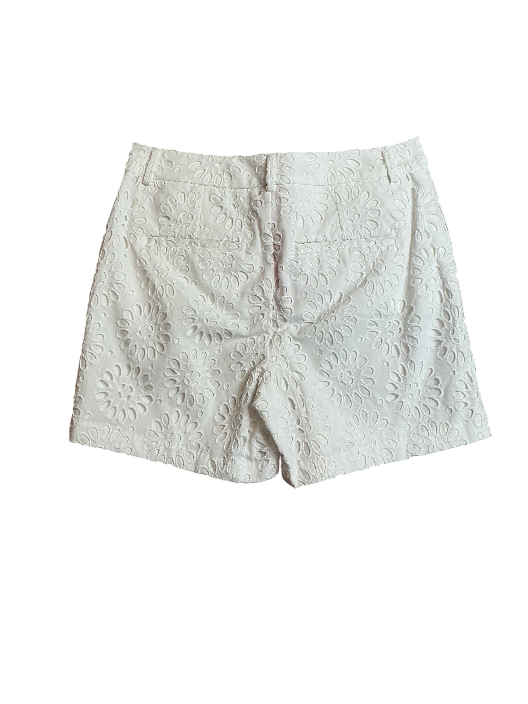 Lilly Pulitzer NWT Gretchen High Rise 5” - Resort White Oversized Pinwheel Eyelet - Size 2