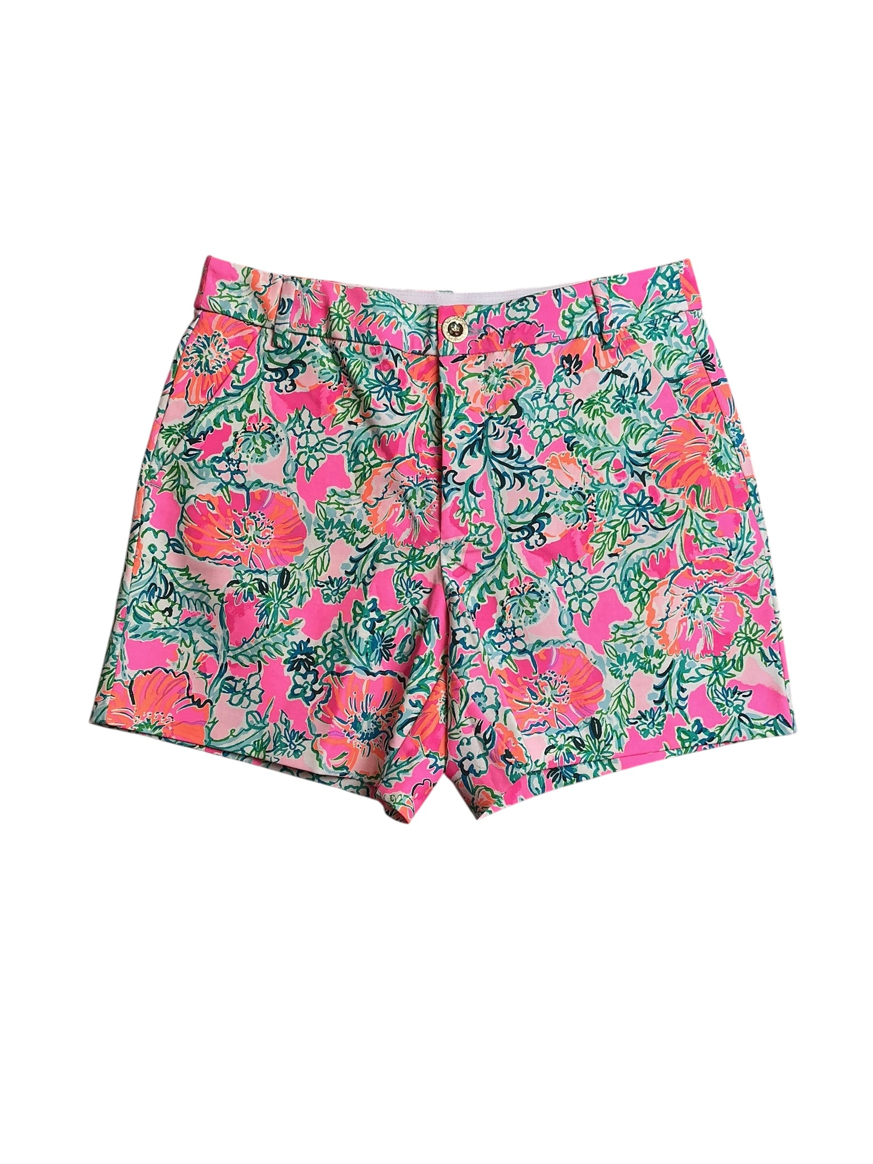 Lilly Pulitzer NWT Gretchen High Rise Short - Soleil Pink Perfect Poppy - Size 2
